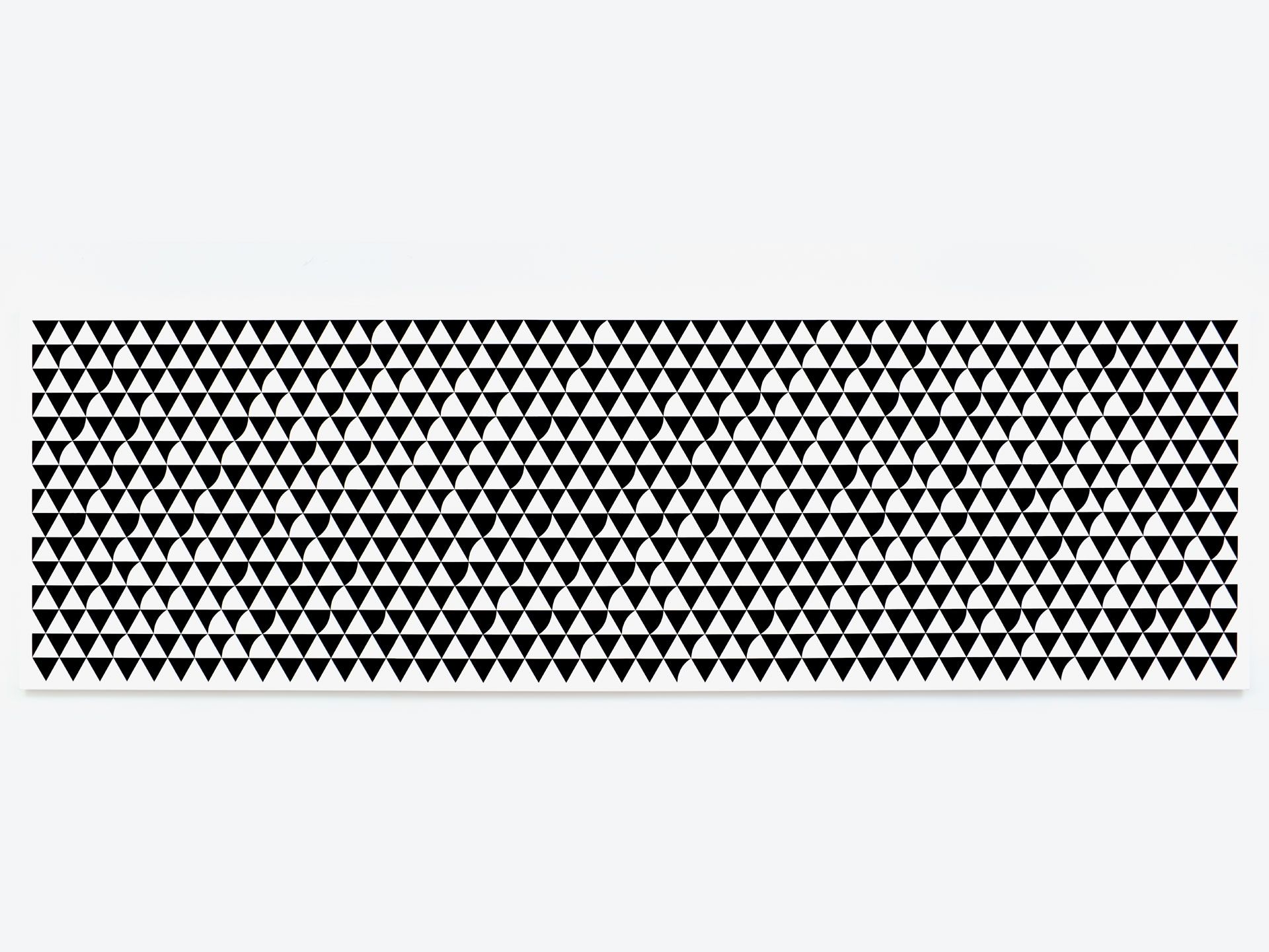 A painting by Bridget Riley, titled Cascado, dated 2015.