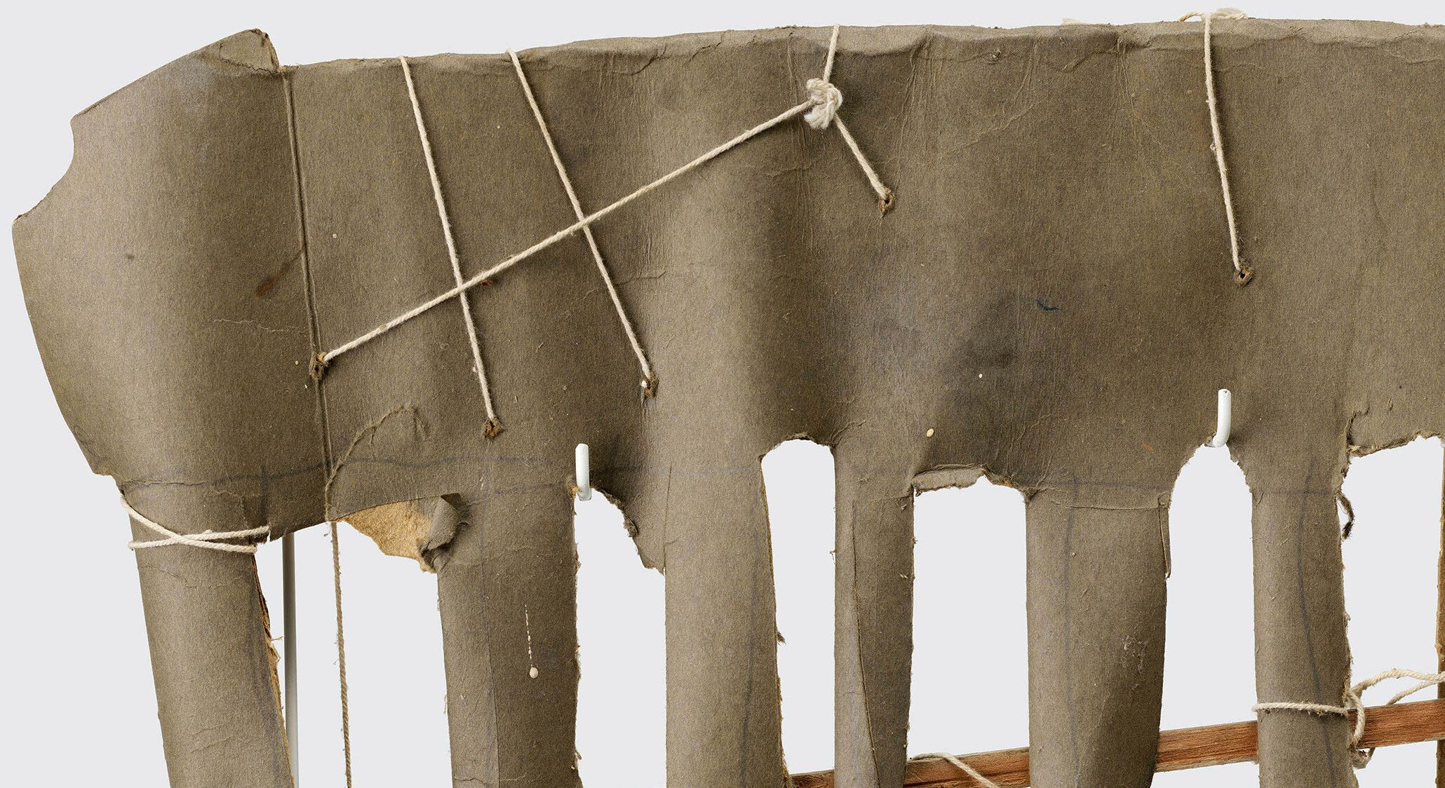 A detail of an untitled paper work by James Castle not dated
