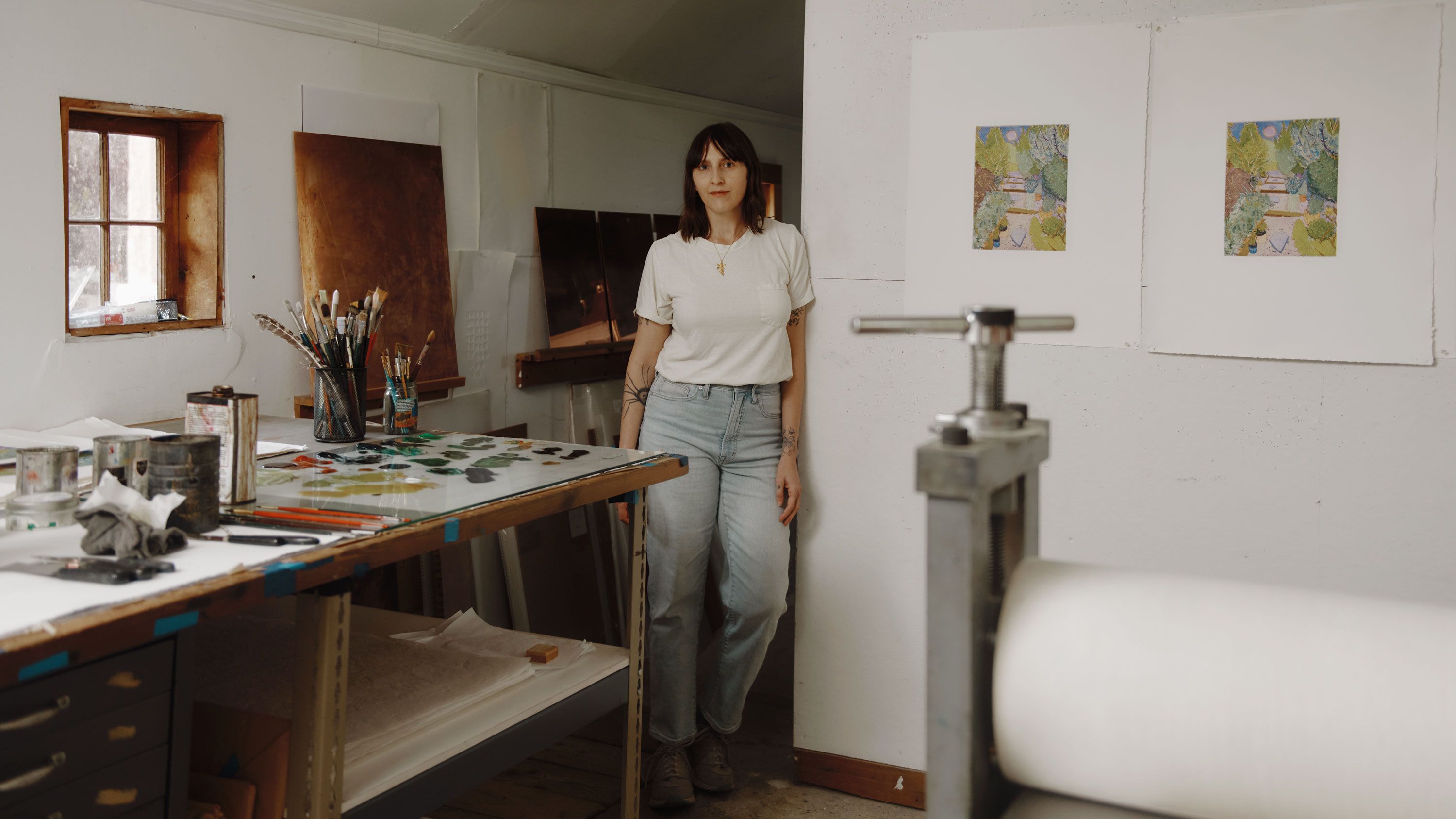 Hayley Barker in her studio