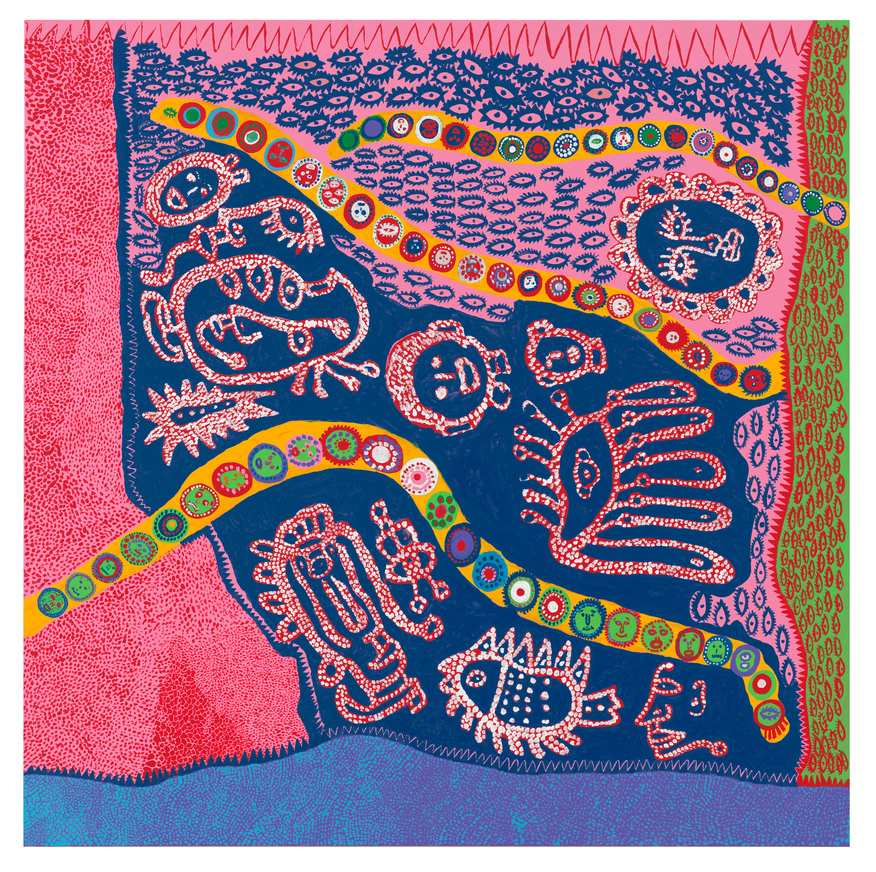 A painting by Yayoi Kusama, titled BRILLIANCE OF LIFE‚Äã, dated 2013. 
