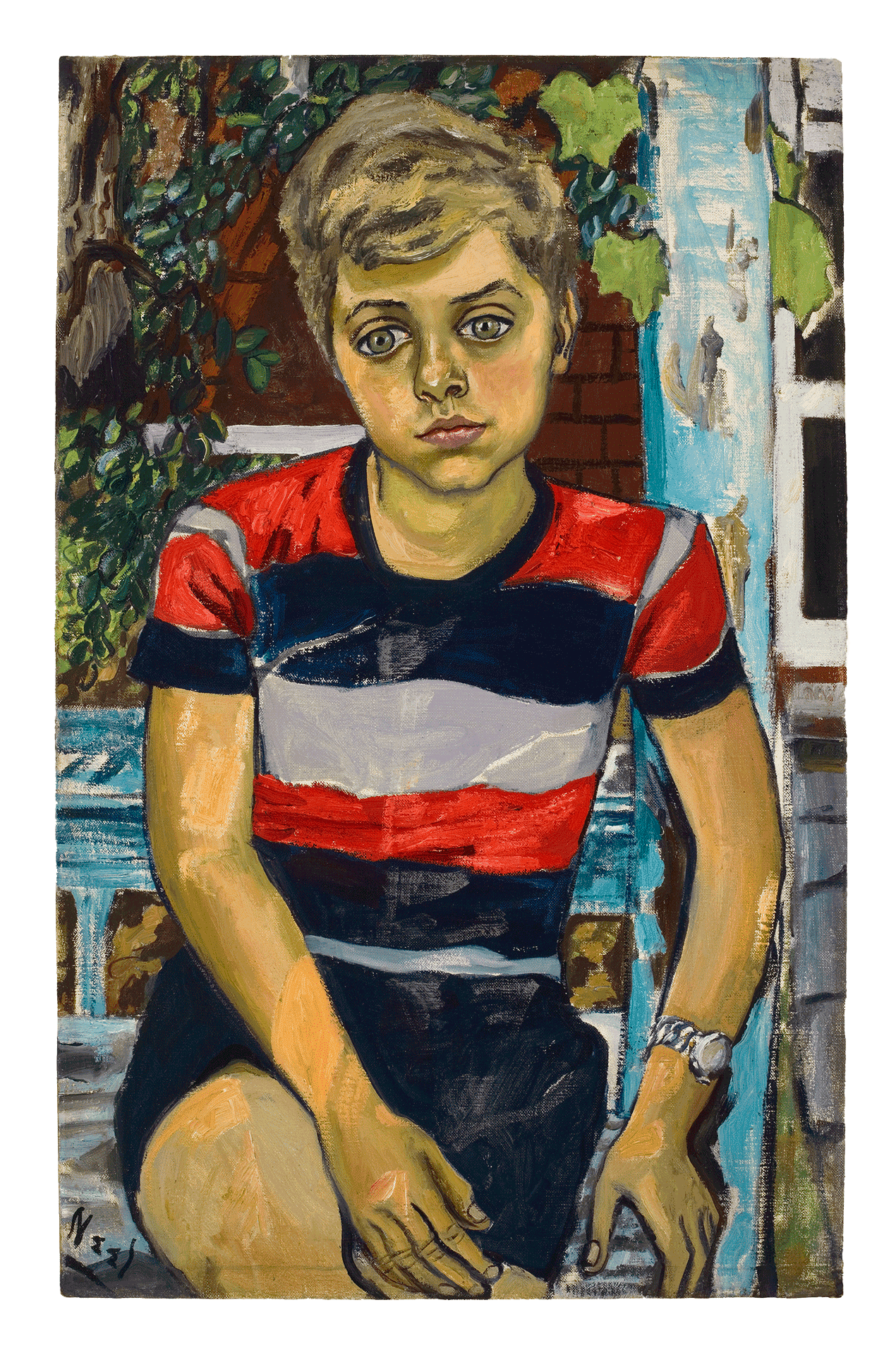 A painting by Alice Neel, titled Hartley, dated 1952. 