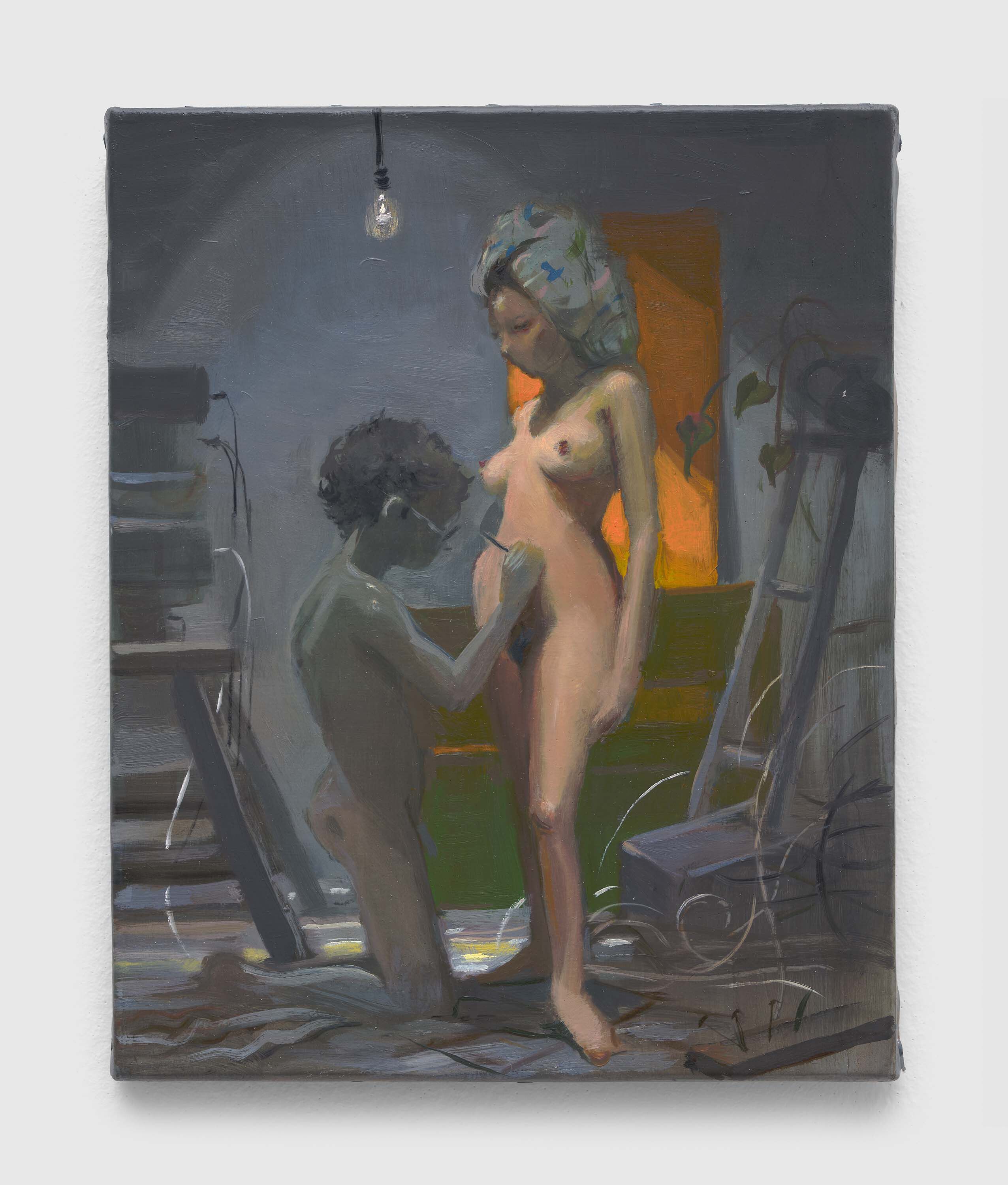 A painting by Lisa Yuskavage, titled Little Department of Painting Drawing and Sculpture, dated 2019.
