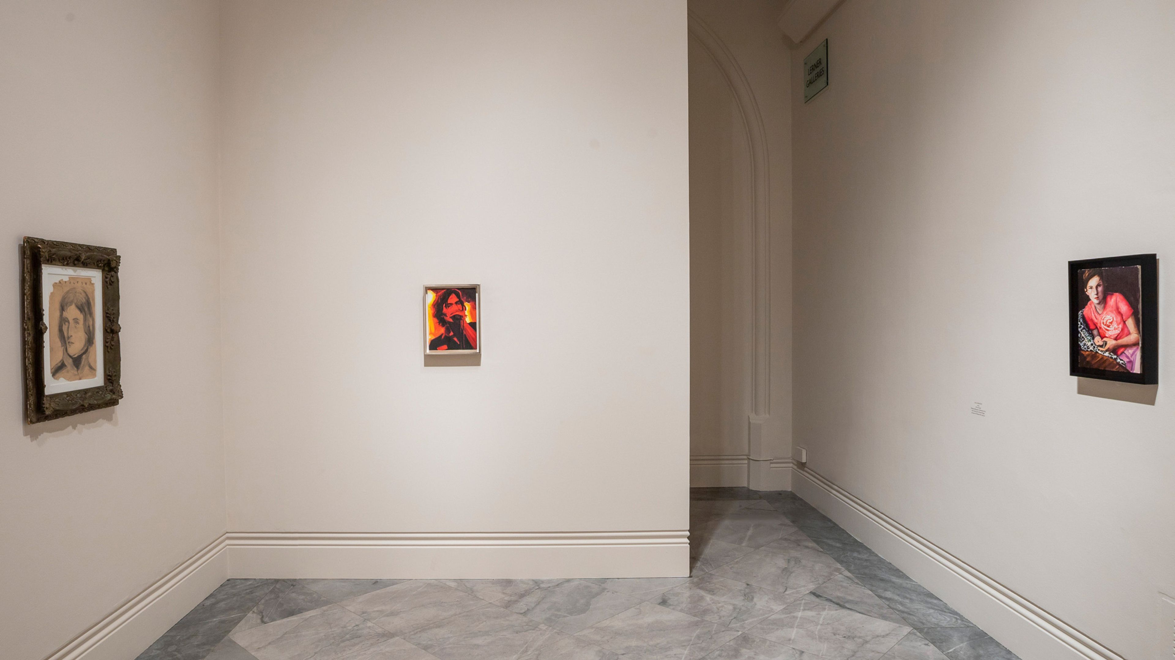 Installation view, Elizabeth Peyton: Aire and Angels, National Portrait Gallery, London, October 3, 2019–January 5, 2020. Photo © National Portrait Gallery, London