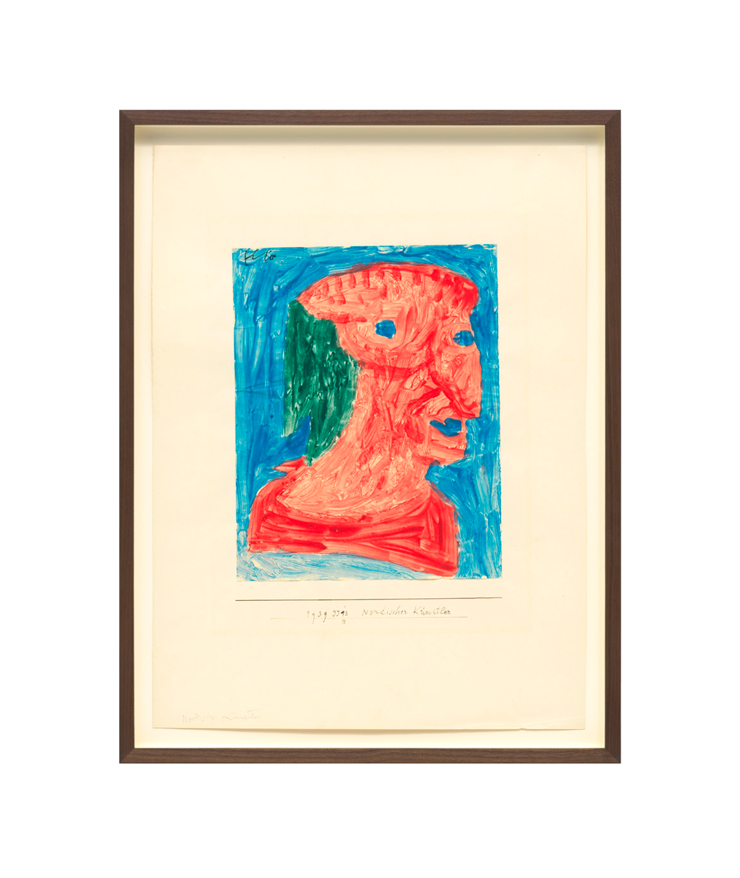 A drawing by Paul Klee, titled Nordischer K√ºnstler (Nordic artist), dated 1939.