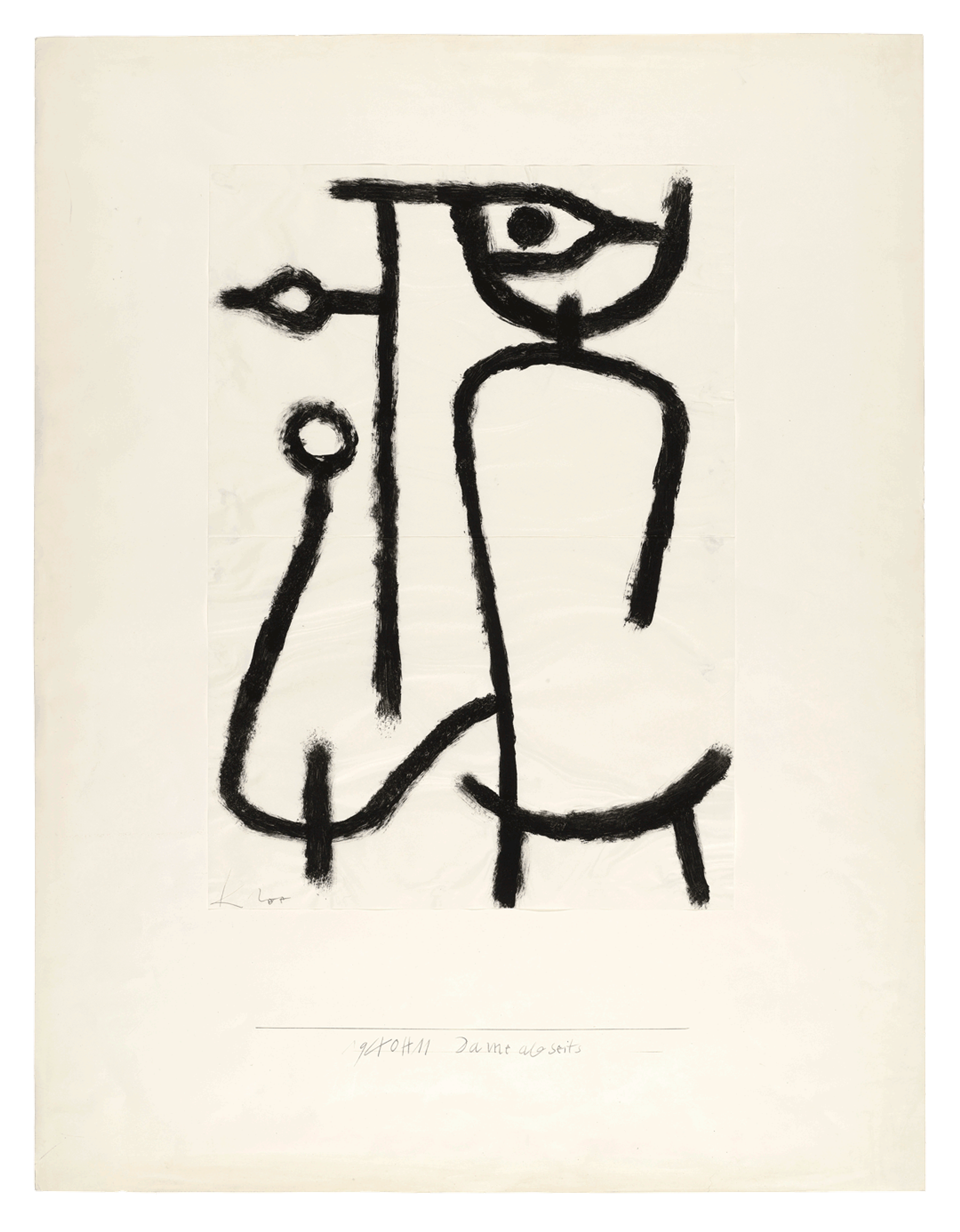 A mixed media work by Paul Klee, titled Lady Apart (Dame abseits), dated 1940.