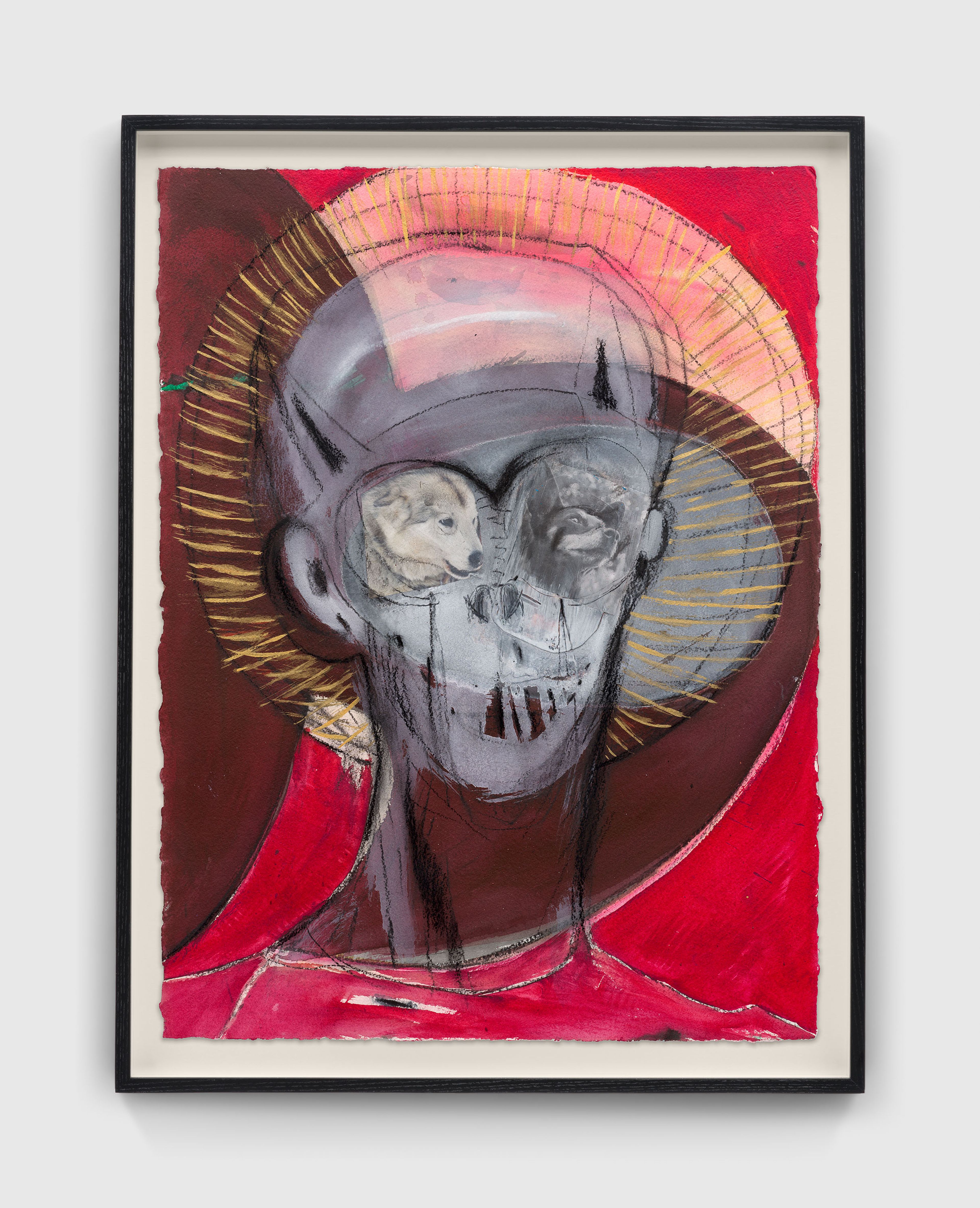An untitled work on paper by Huma Bhabha, dated 2025.