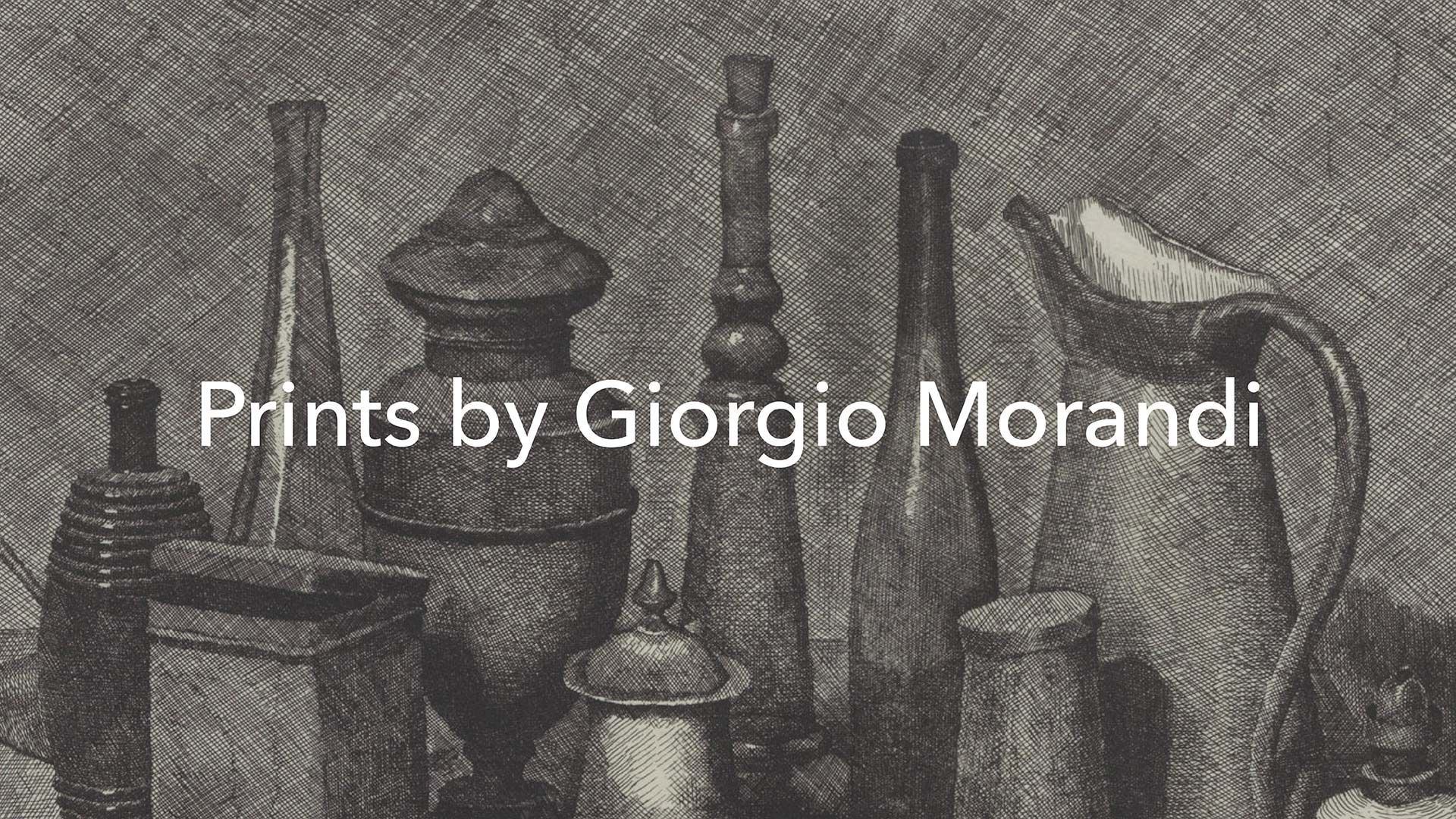 A detail from a print by Giorgio Morandi, titled Grande natura morta con la lampada a destra (Large still life with the lamp on the right), dated 1928.