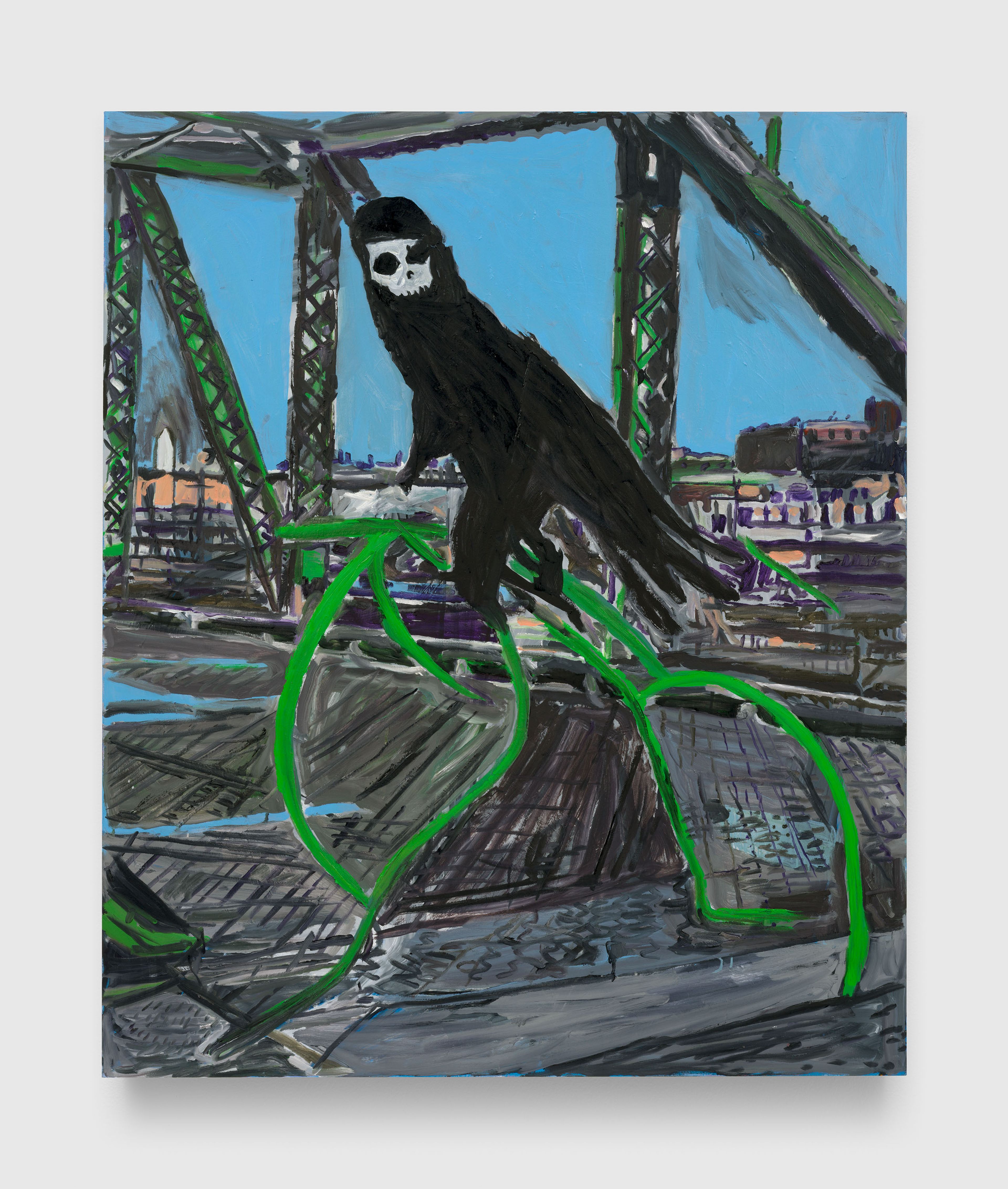 A painting by Josh Smith, titled The Bridge, dated 2025.