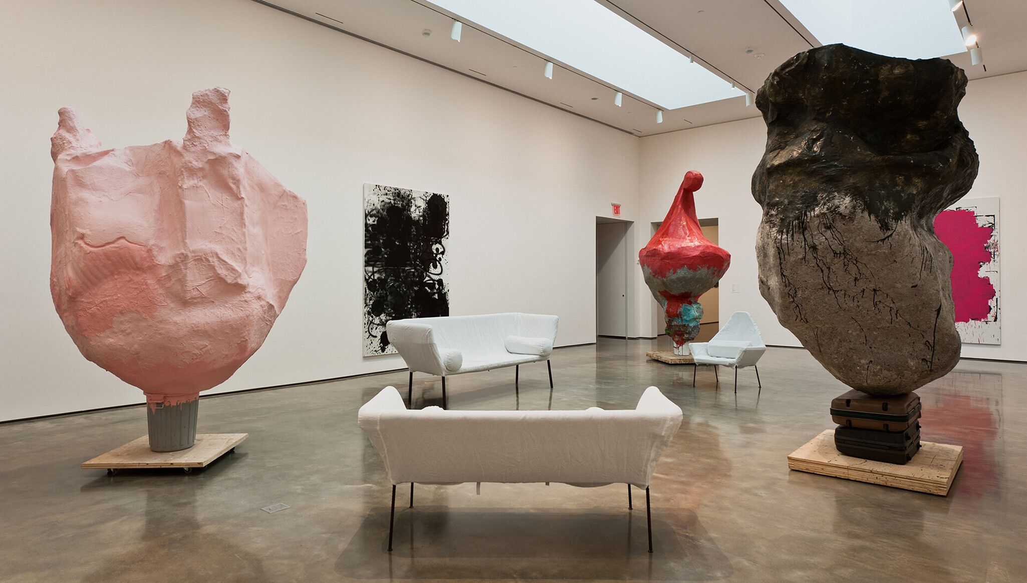 Installation view of Franz West’s Echolalia, dated 2010, on view in the exhibition titled If you'd live here, you'd be home by now at Hessel Museum of Art in Annandale-on-Hudson, New York, dated 2011