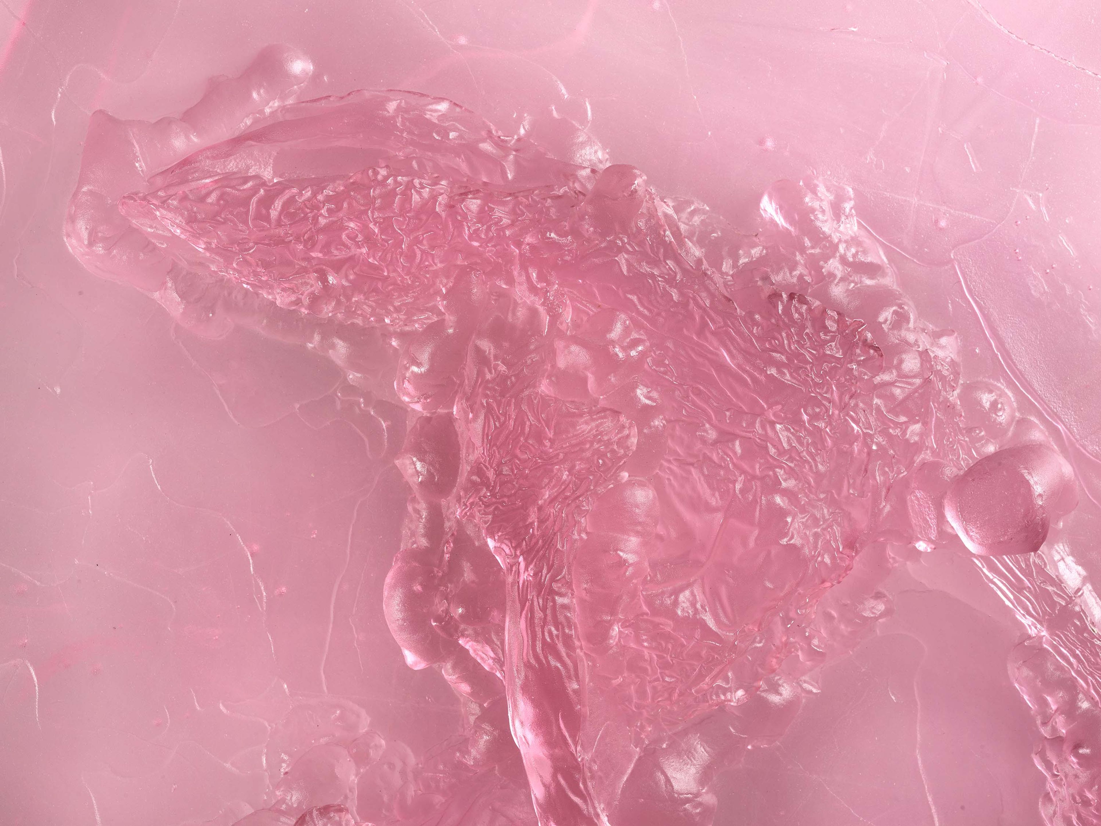 A detail from a sculpture by Andra Ursuta, titled Private Dancer (Pink), dated 2025.