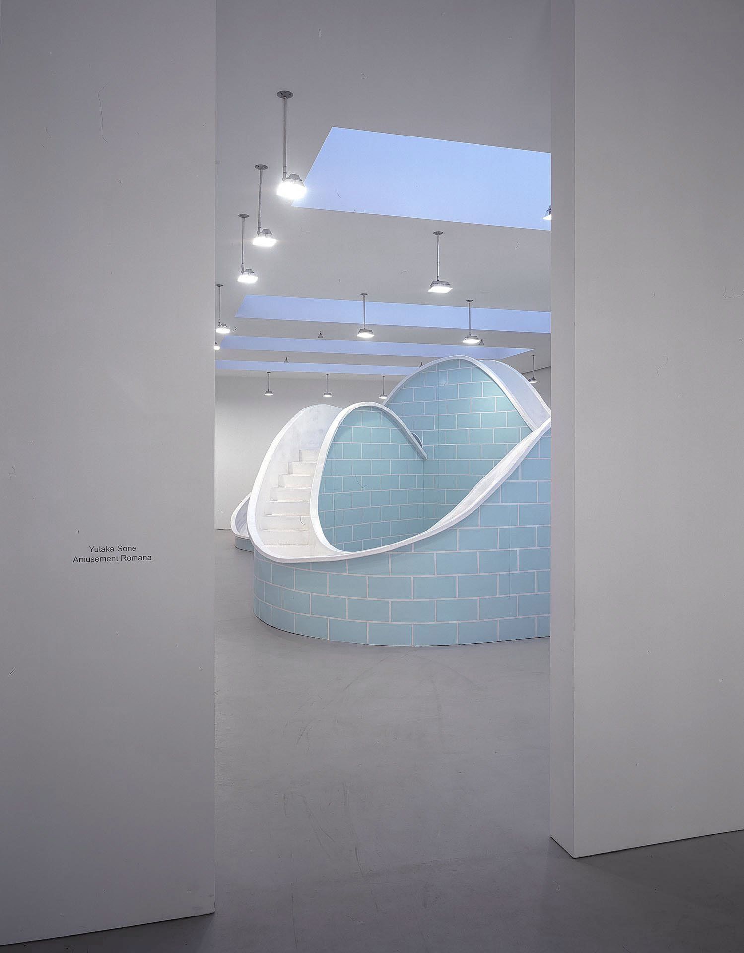 An installation view of the exhibition Yutaka Sone: Amusement Romana, at David Zwirner New York, dated 2004.