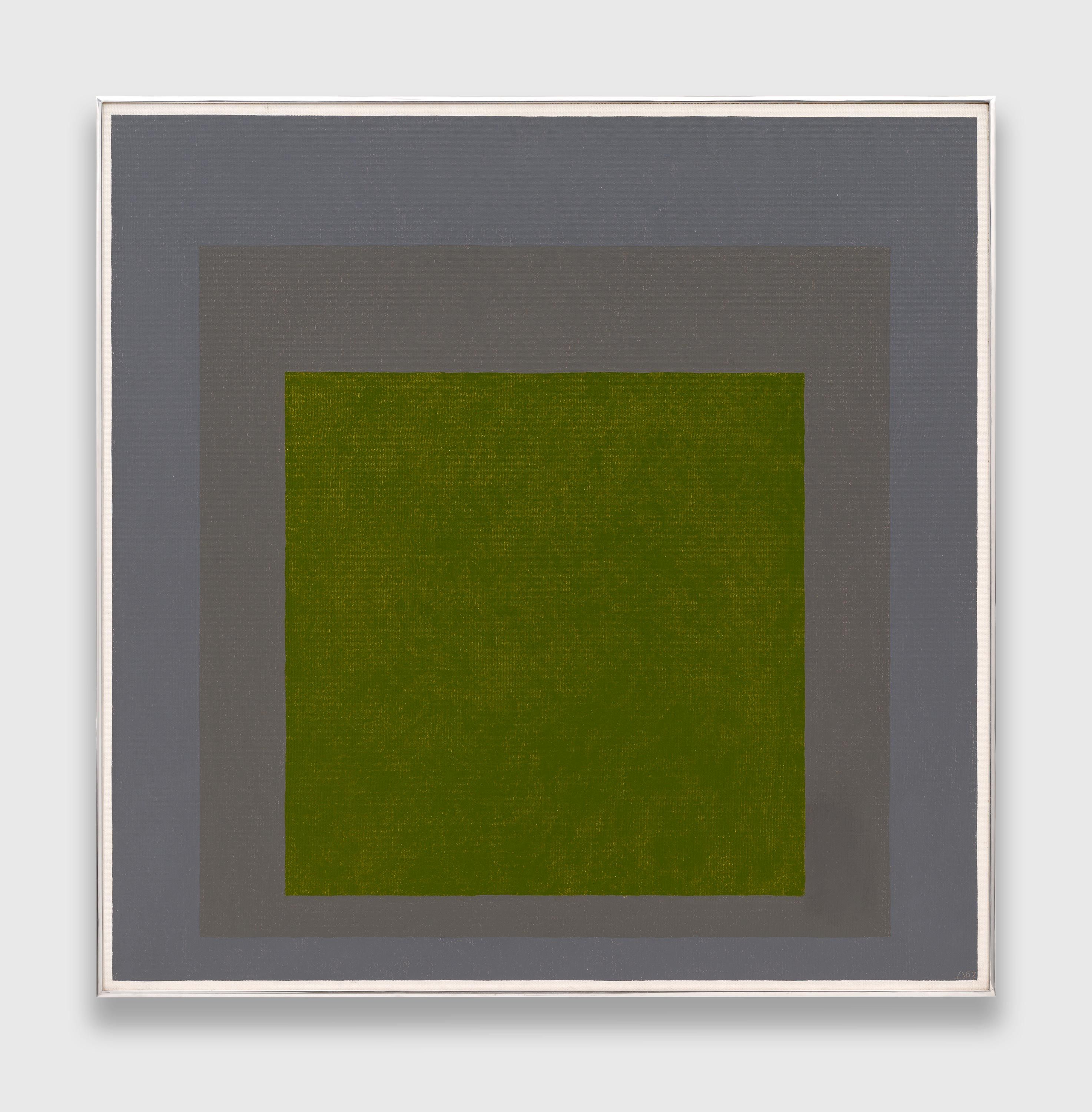 A painting by Josef Albers, titled Study for Homage to the Square, dated 1967.