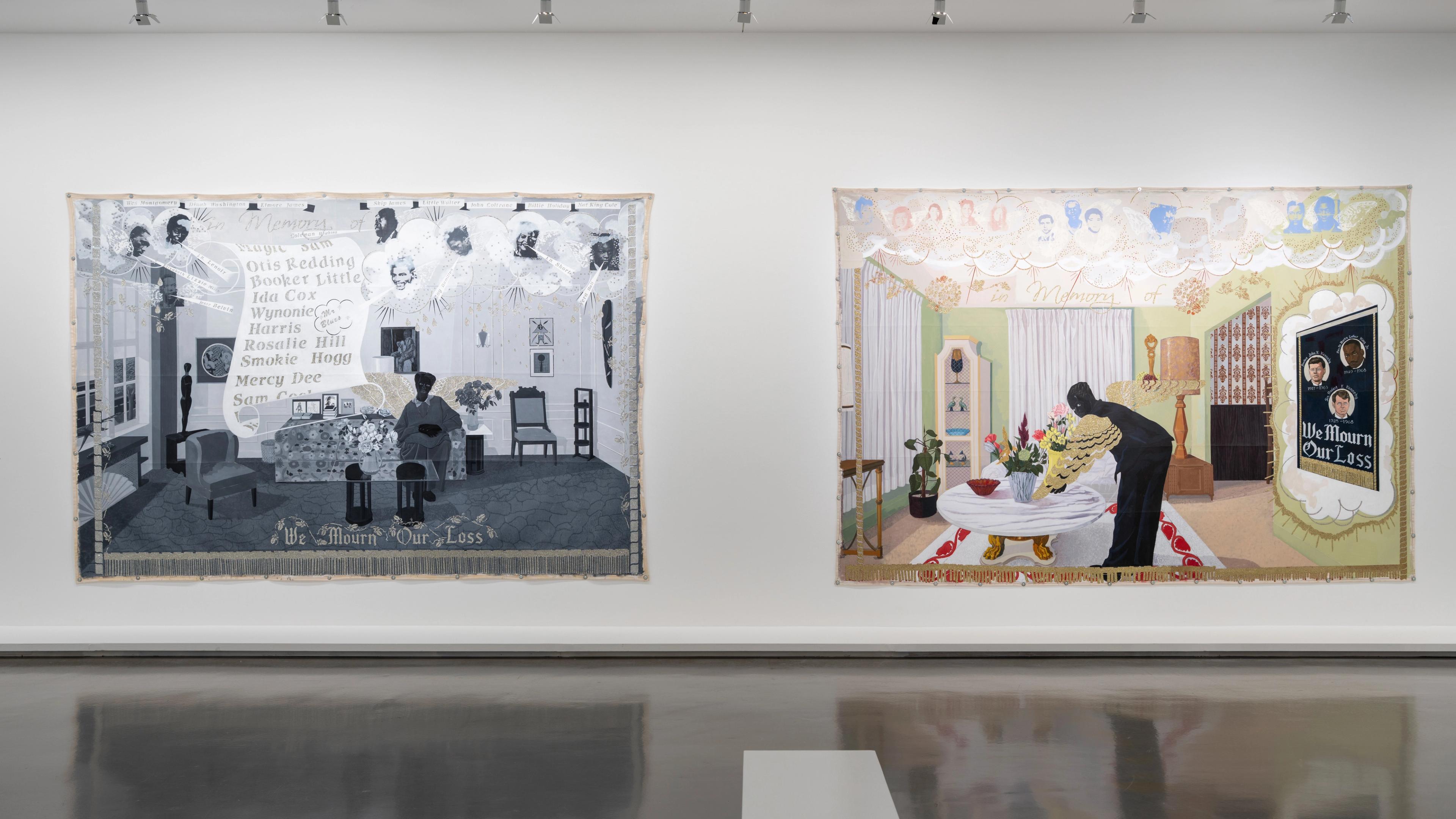 Installation view, Kerry James Marshall: The Histories, at Musée d'Art Moderne de Paris, located in France, dated 2026