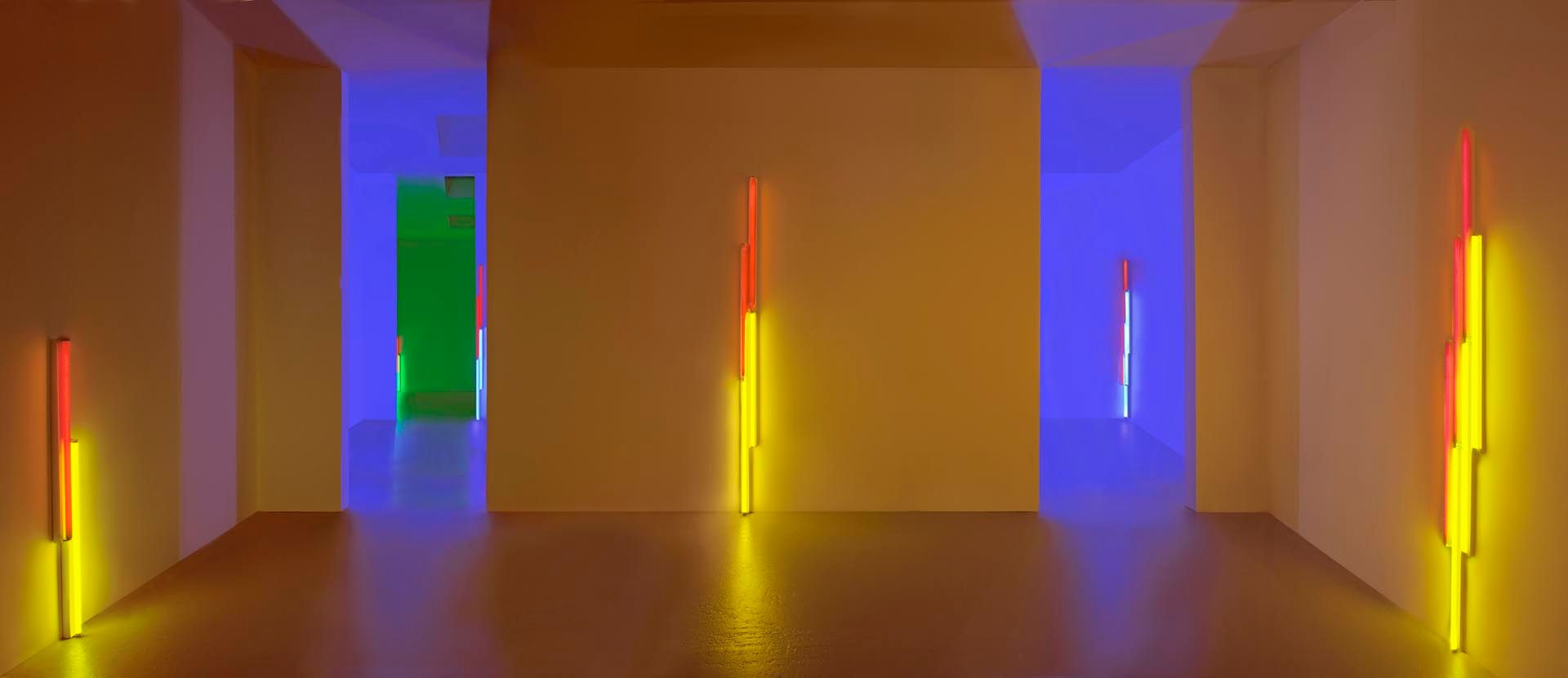 Installation view of the exhibition Dan Flavin: Series and Progressions, at David Zwirner in New York, dated 2009.