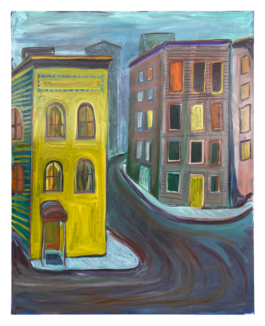 An untitled painting by Josh Smith, dated 2020.