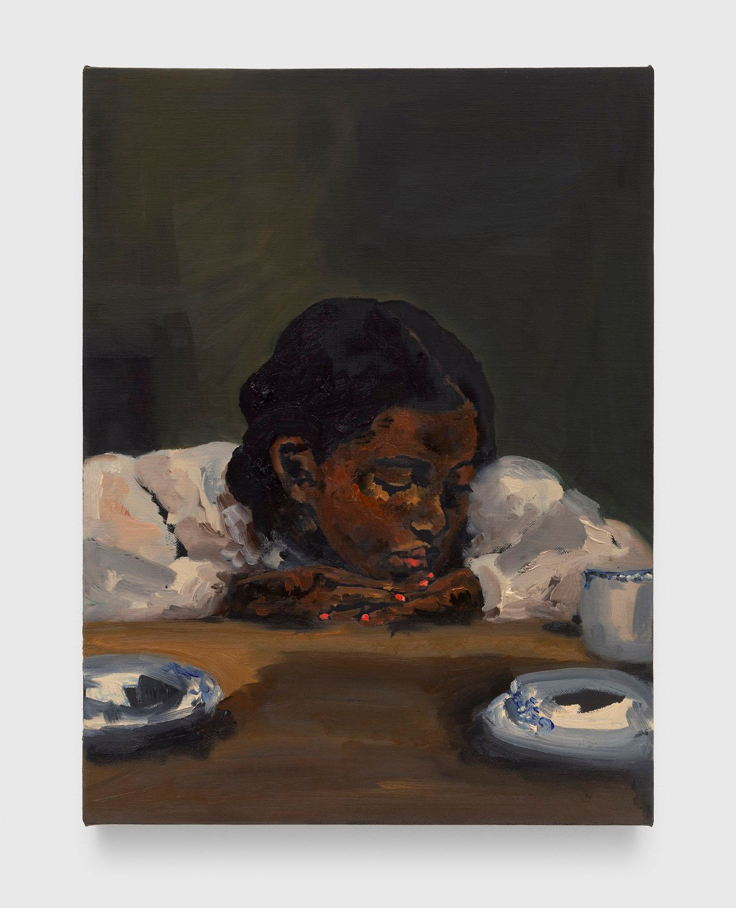 A painting by Danielle Mckinney, titled Sunday Morning, dated 2023. 