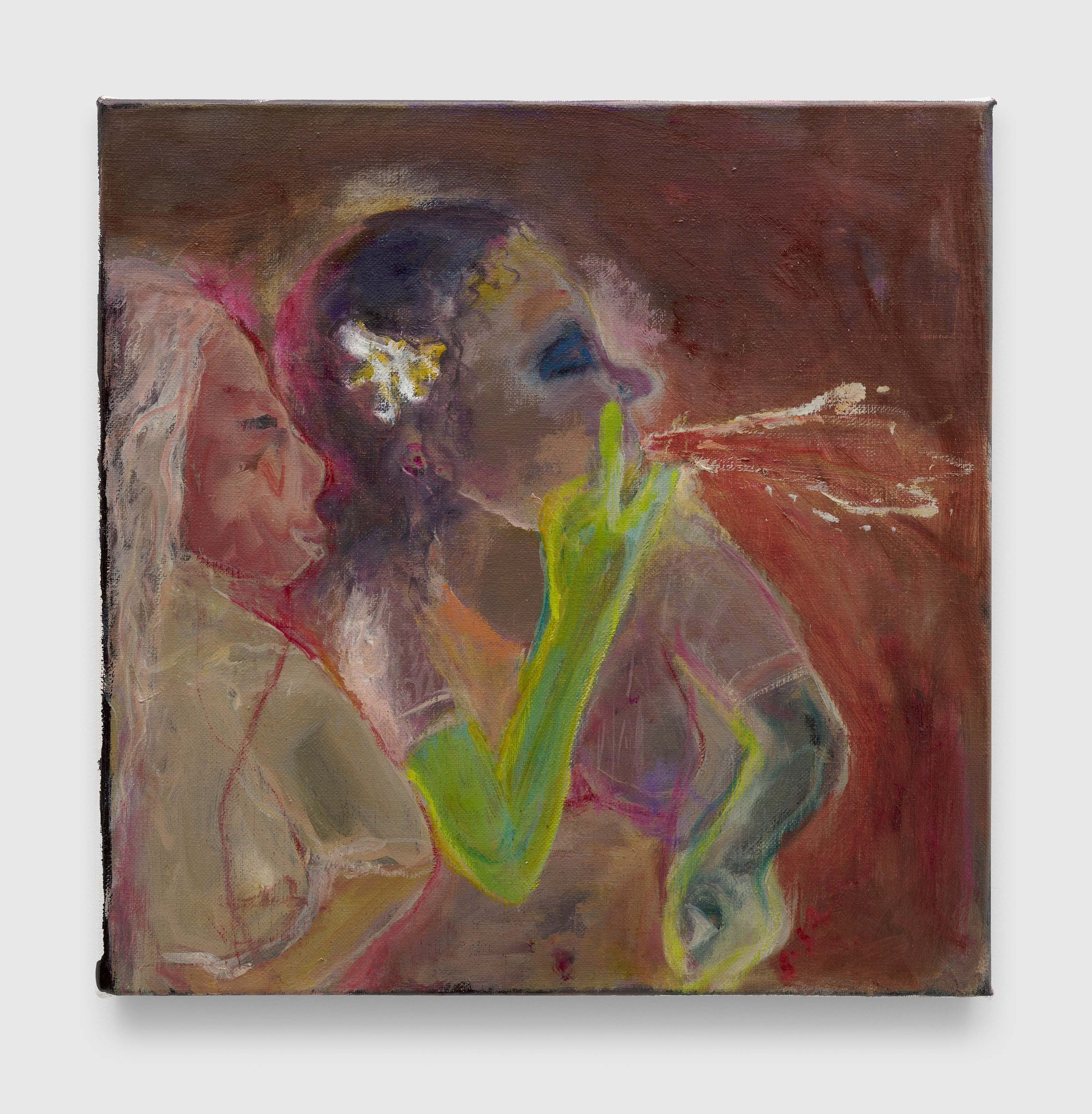 A painting by Sosa Joseph, titled Teri Mazha (the rain of profanities), dated 2024 to 2025.