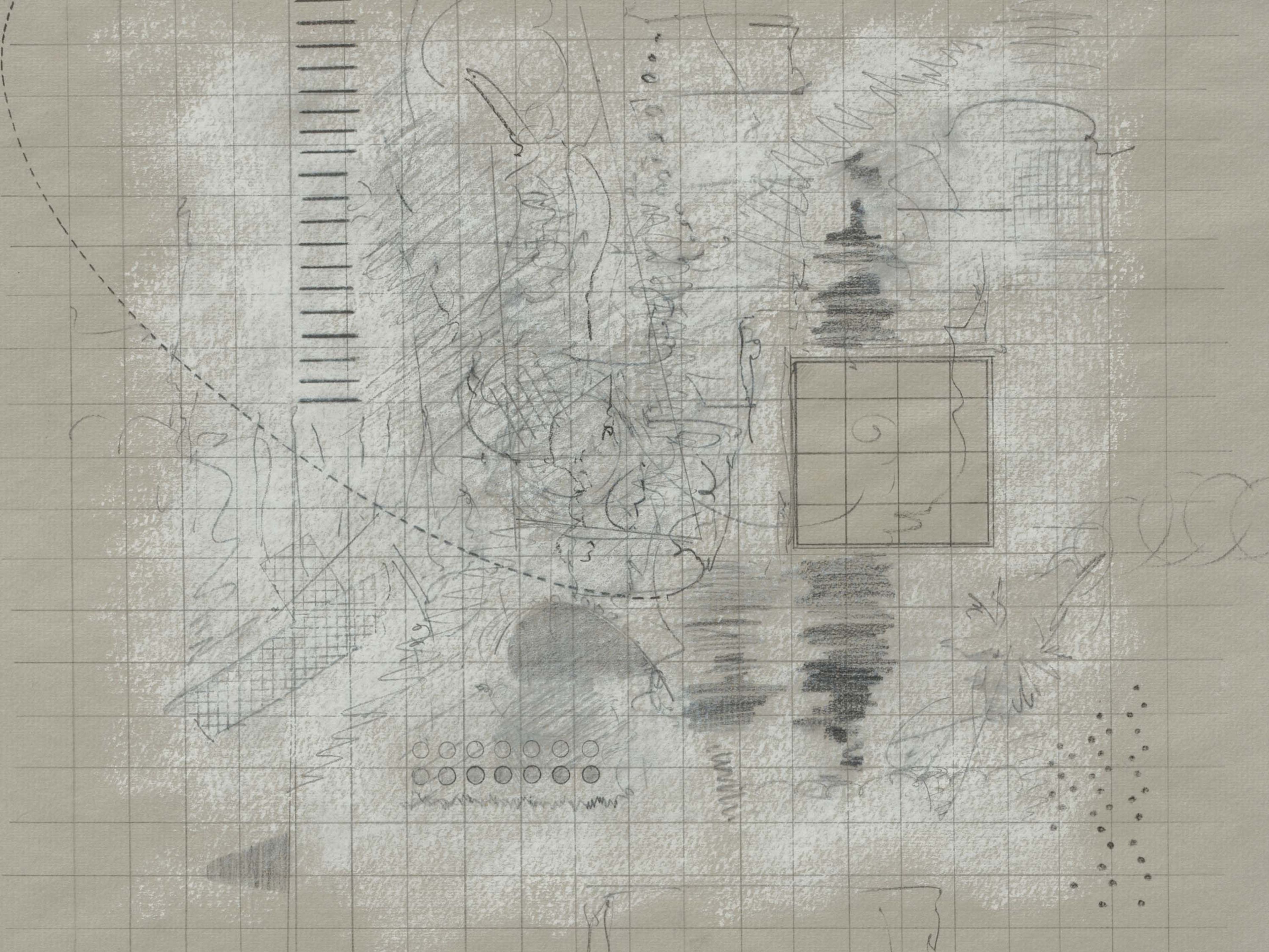 A detail from a work on paper by Robert Ryman, called Untitled, circa 1963.
