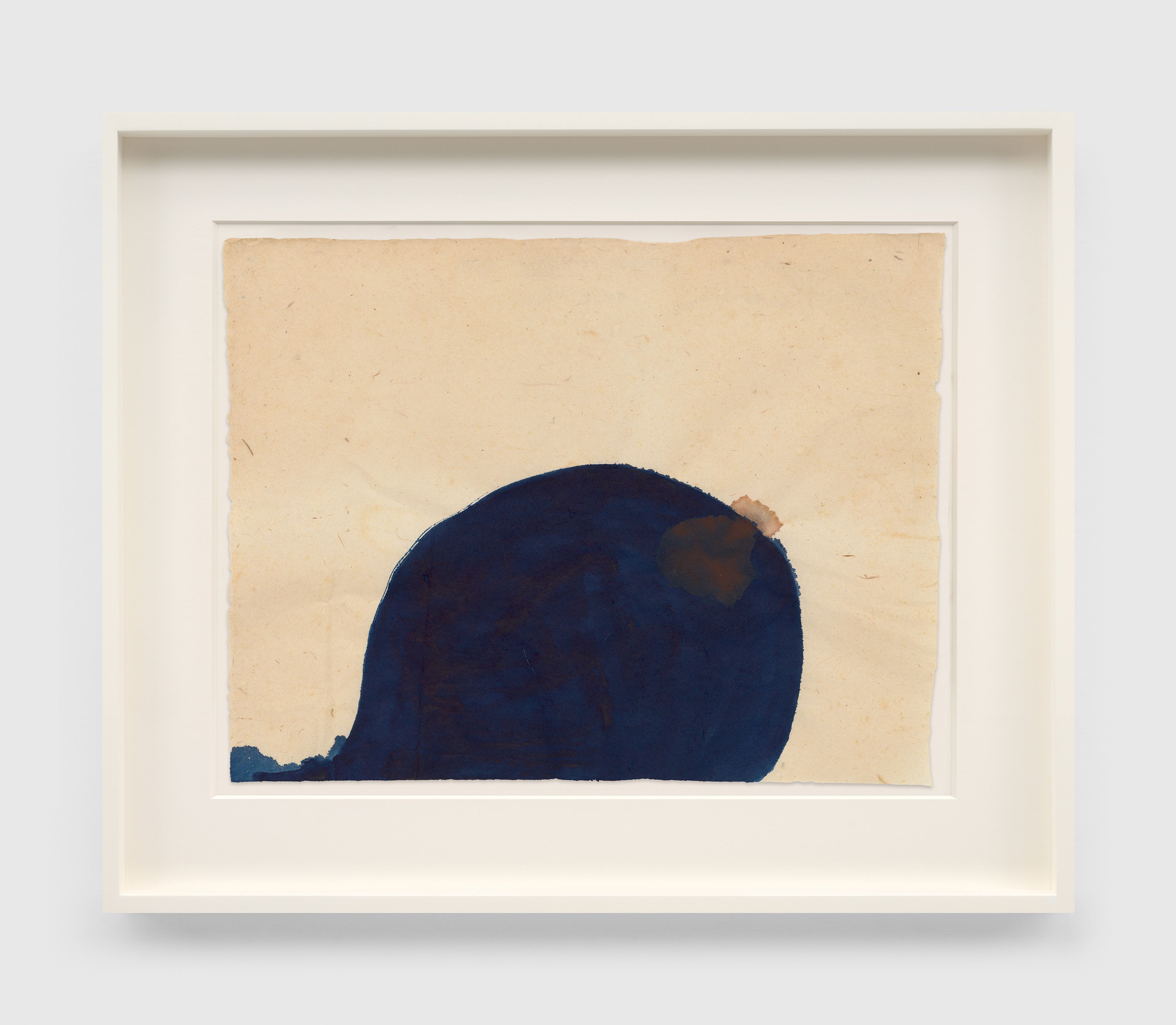 A work on paper by Suzan Frecon, titled prussian (haematite) 1/25, dated 2025.