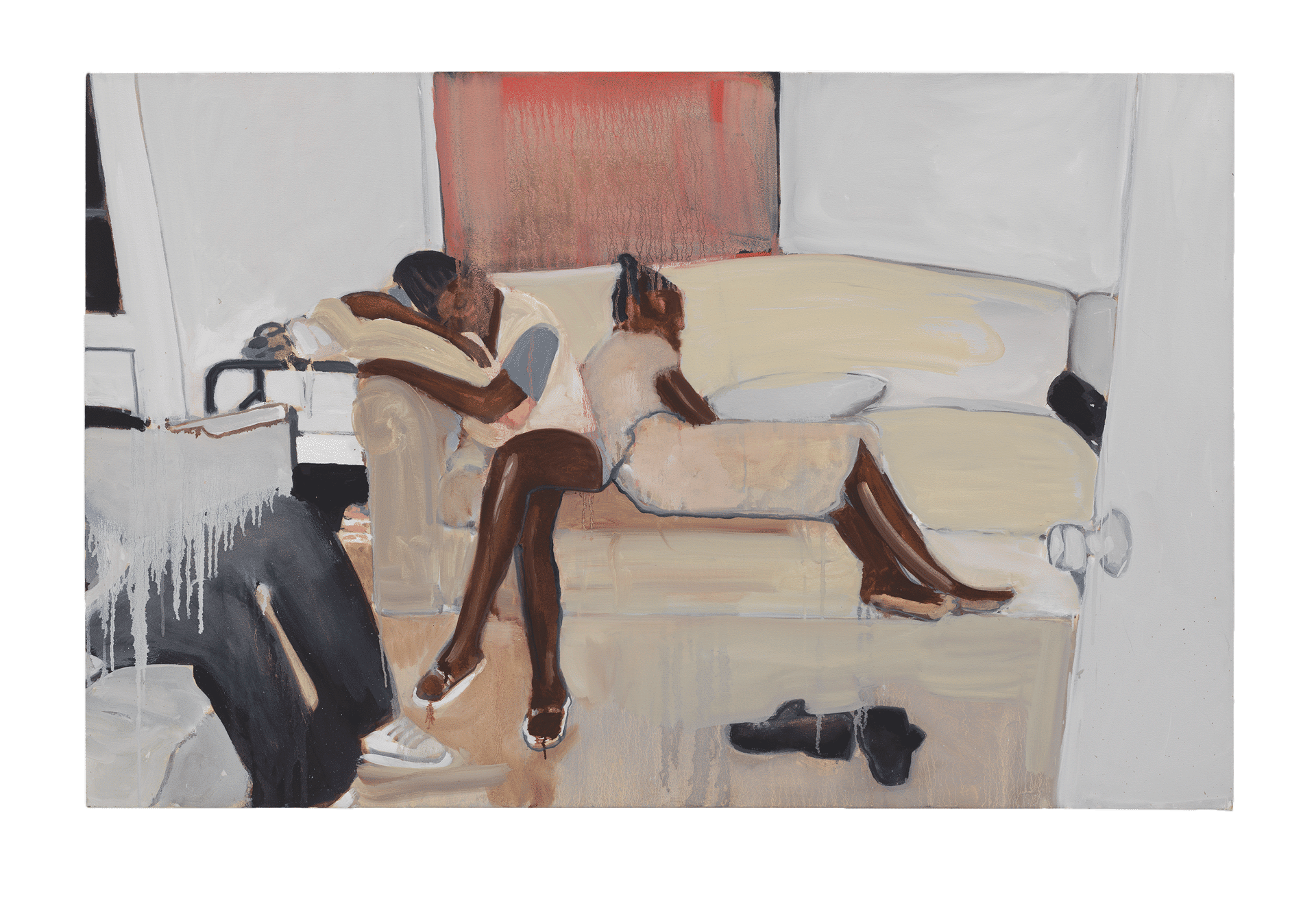 An untitled oil painting on canvas by Noah Davis, dated 2015.