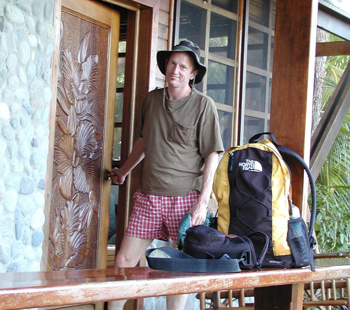 A photograph of Frank Moore in Costa Rica, dated 2001