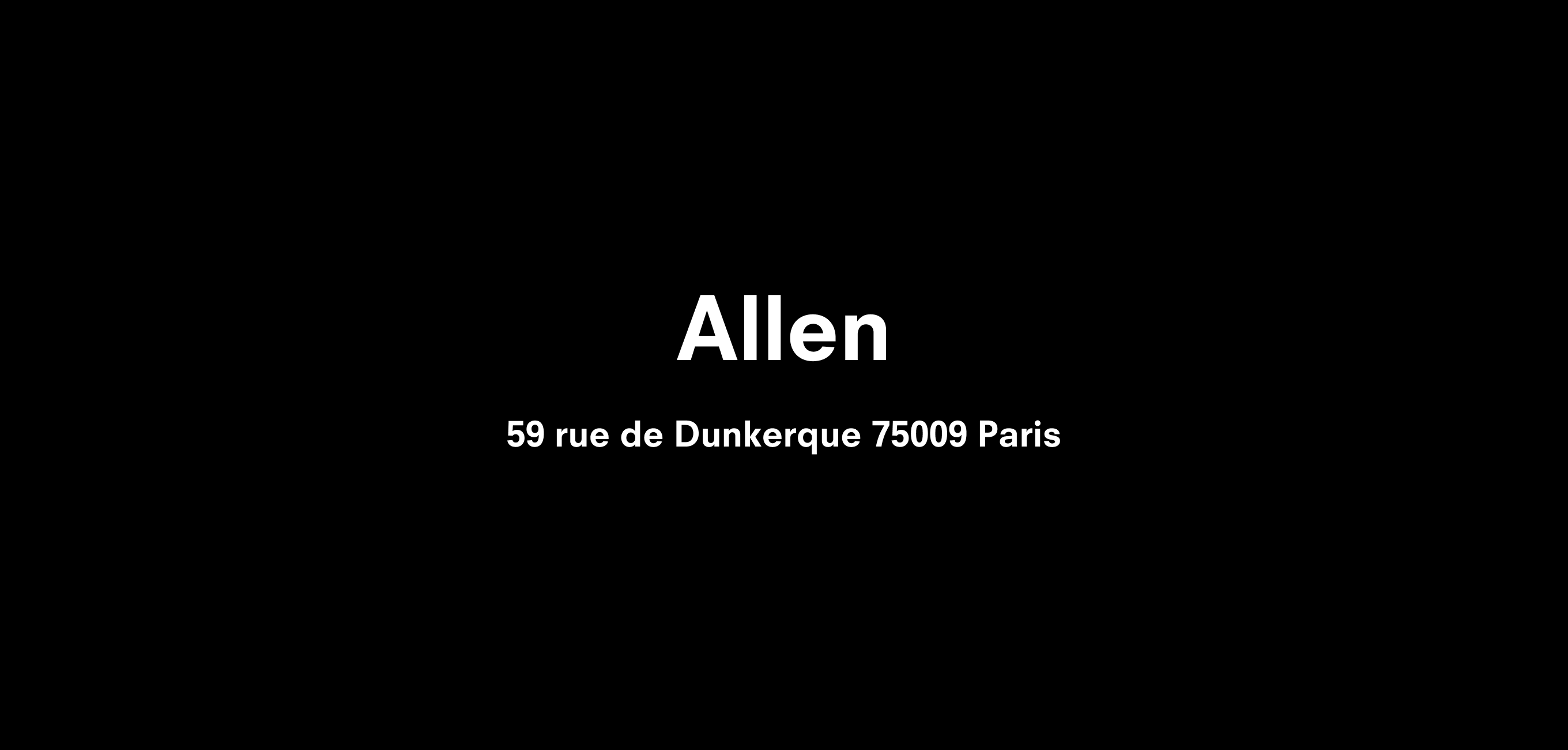 Text description reading Allen 59 rue de Dunkerque 75009 Paris