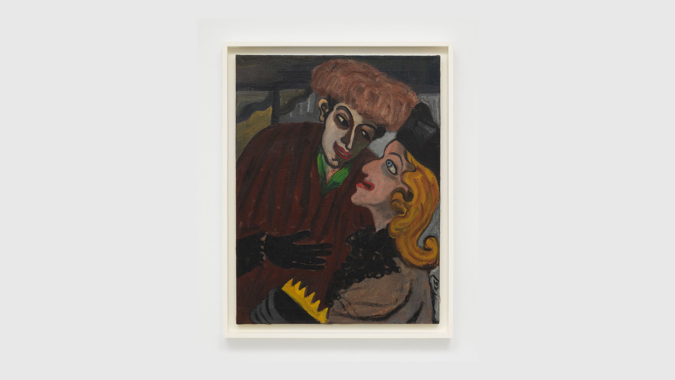 A painting by Alice Neel, titled conversation on a bus, dated 1944.