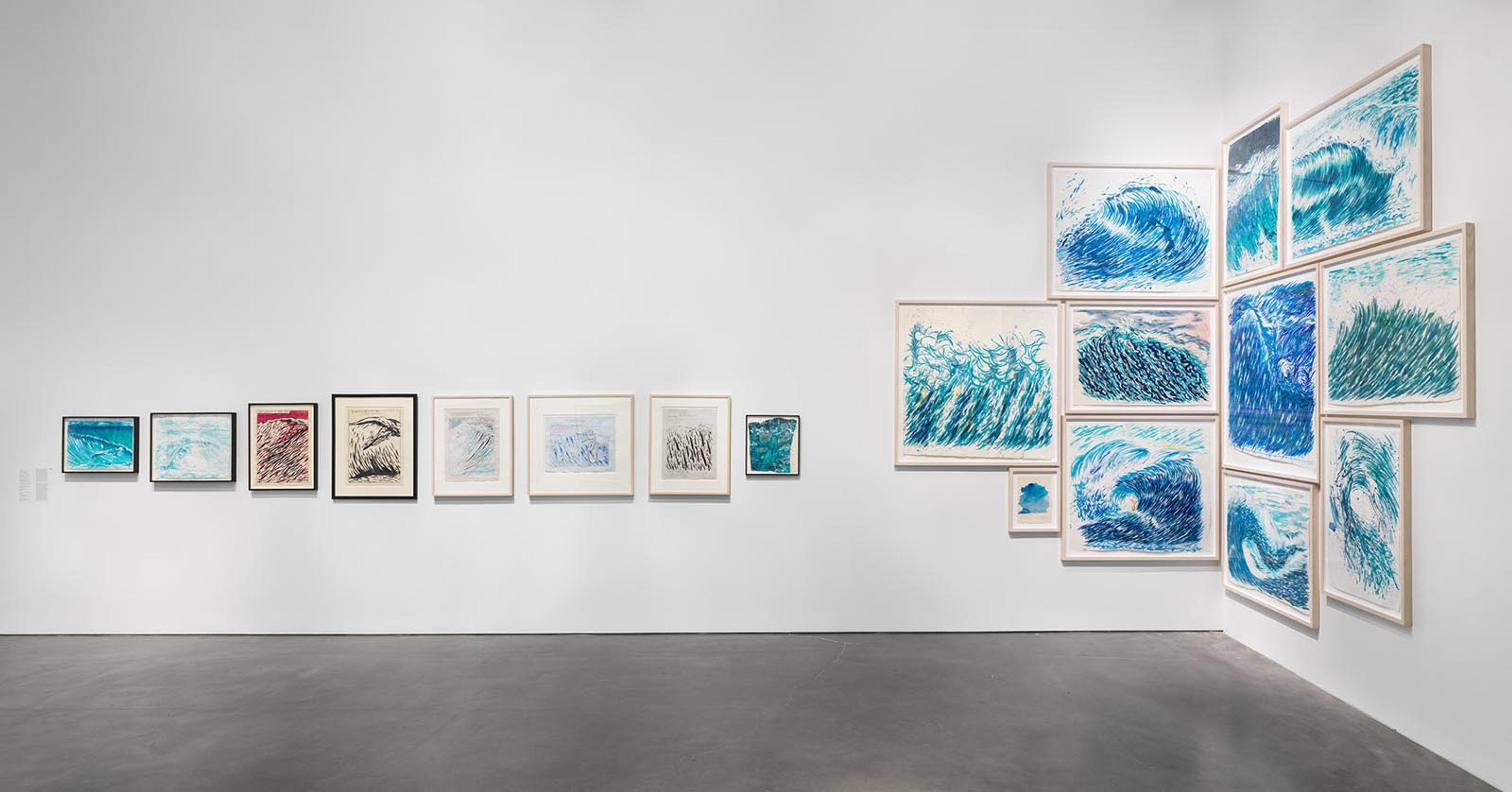 Installation view of¬†the exhibition Raymond Pettibon: A Pen of All Work,¬†at the New Museum in New York, dated 2017.