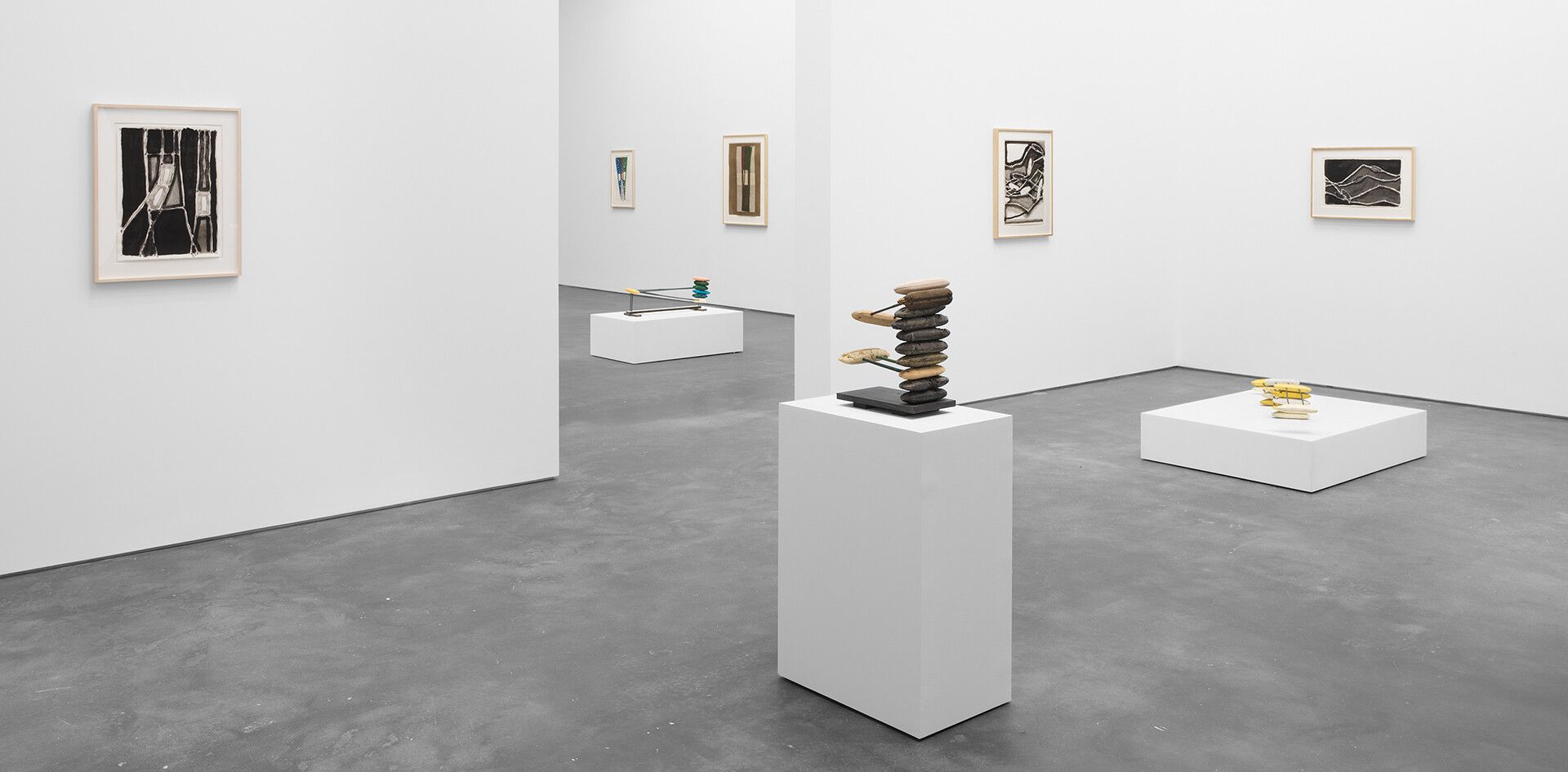 An installation view of the exhibition titled Al Taylor, A / LOW / HA: The Hawaiian Works, at David Zwirner, New York, in 2020.