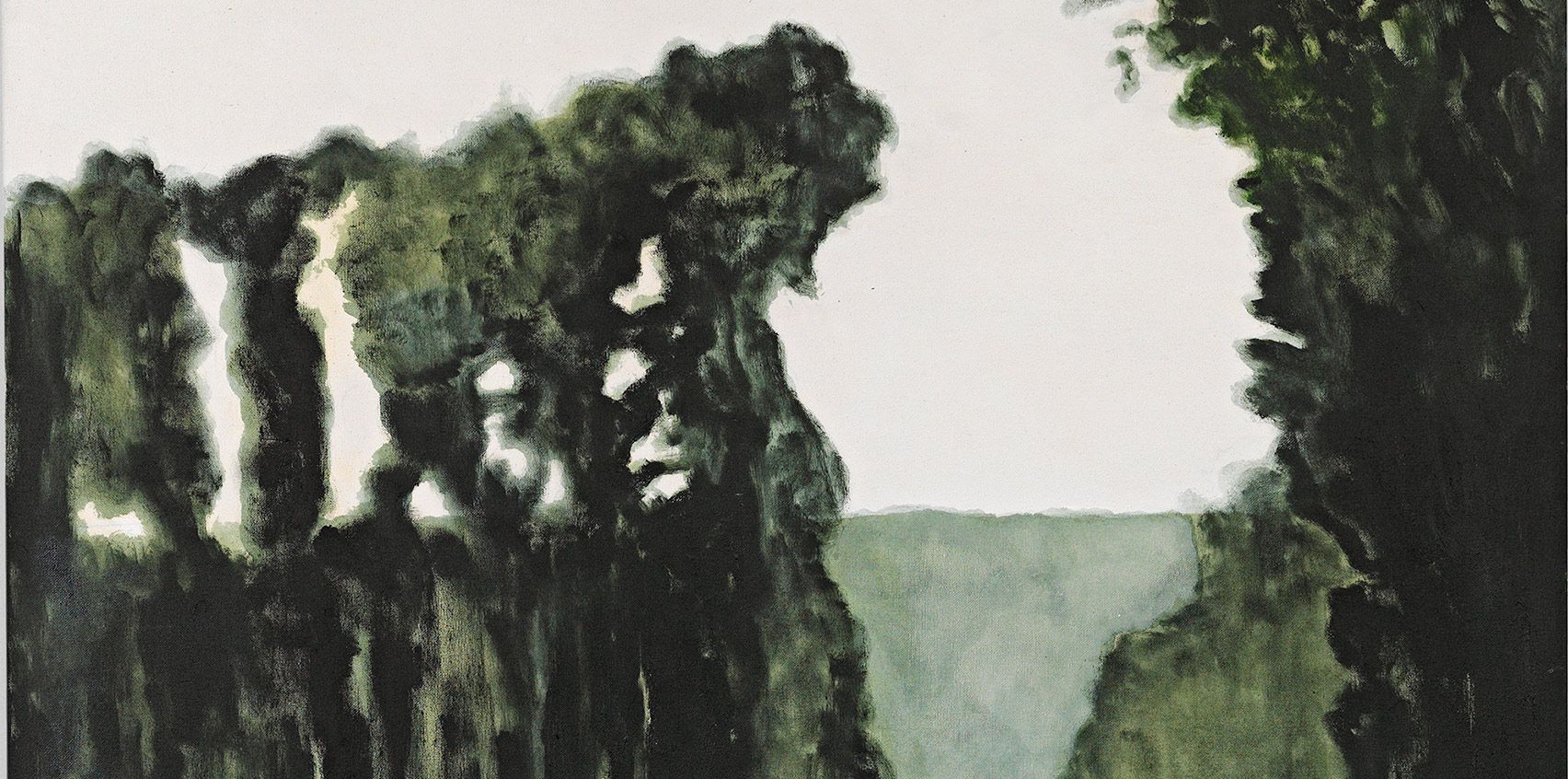 A detail from a painting by Mamma Andersson, titled Pond, dated 2019.