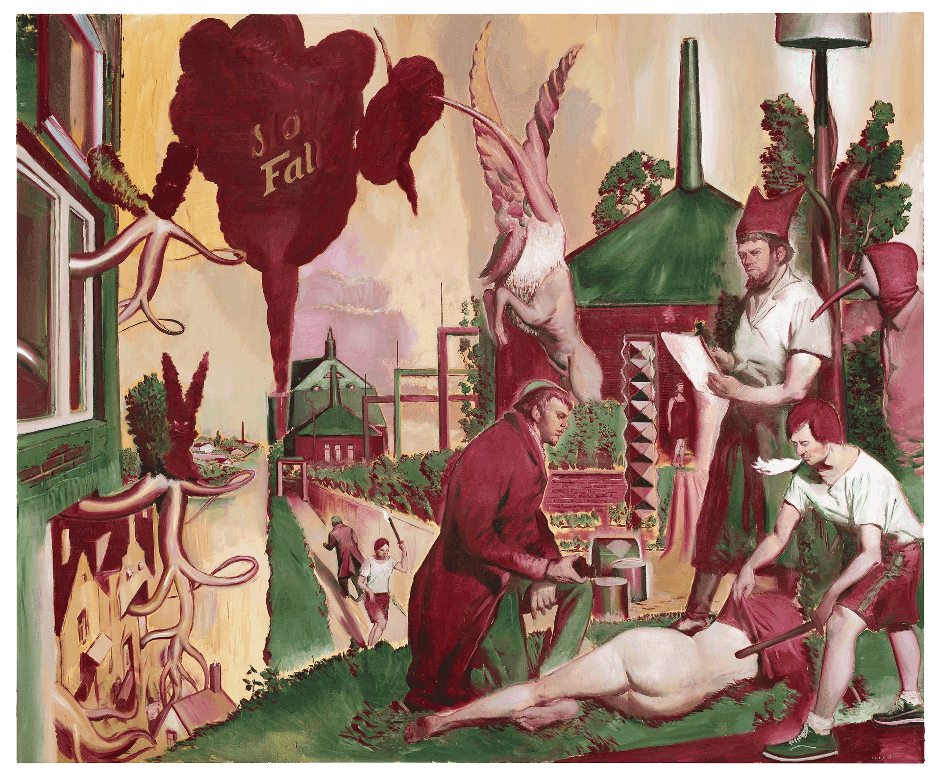 A painting by Neo Rauch, titled Der Störfall, dated 2016.