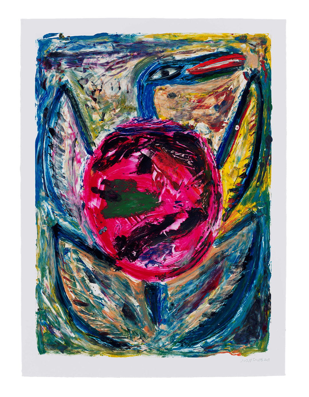 A print by Josh Smith, titled Turtle, dated 2019
