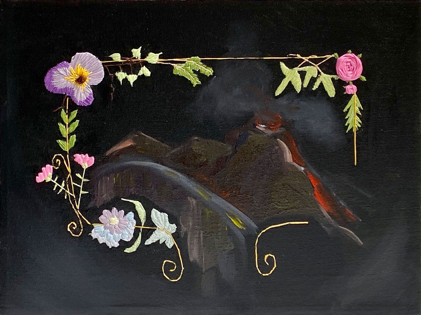 A painting by Frieda Toranzo Jaeger, titled The sleeping giant, dated 2020.