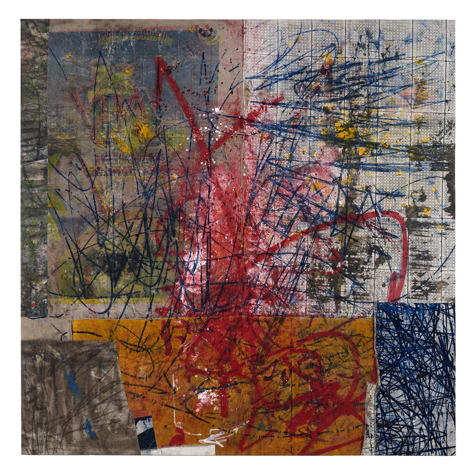 A painting by Oscar Murillo, titled 100% vita, dated 2014-2015.