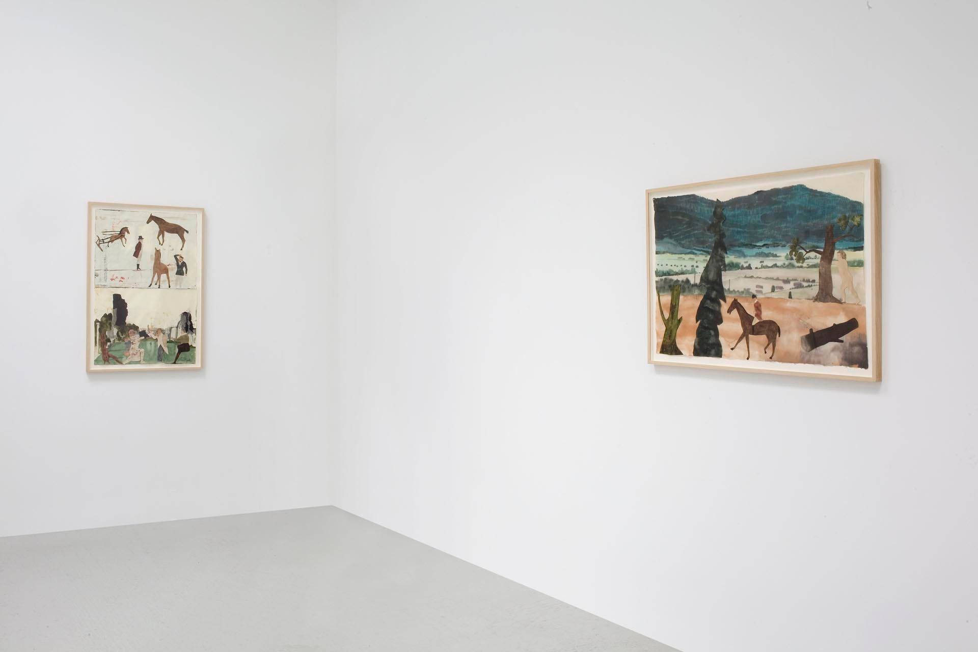 Installation view of the exhibition Jockum Nordstrom: Who is sleeping on my pillow, at David Zwirner in New York, dated 2010.