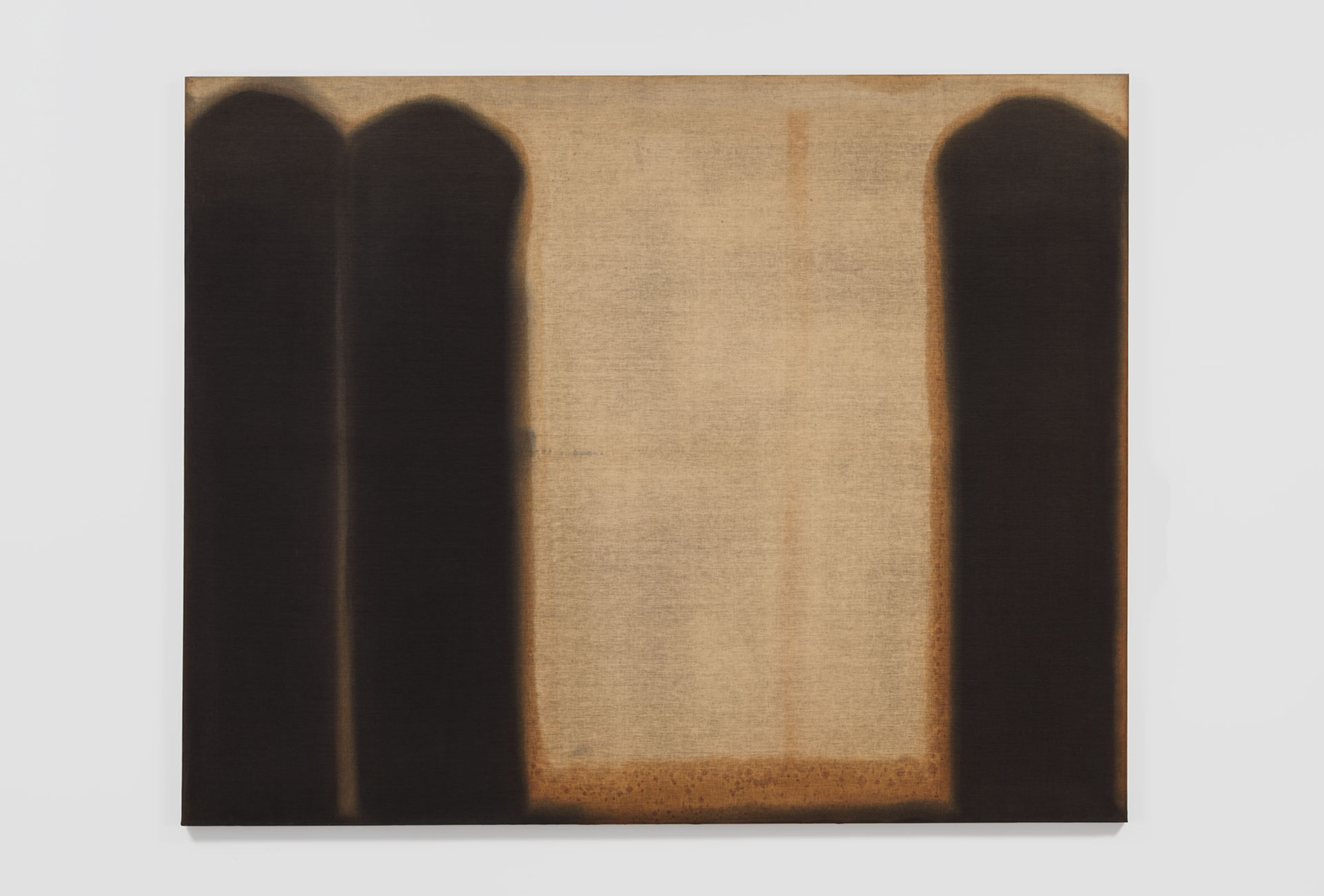 A painting by Yun Hyong-keun titled Burnt Umber & Ultramarine, dated 1976.