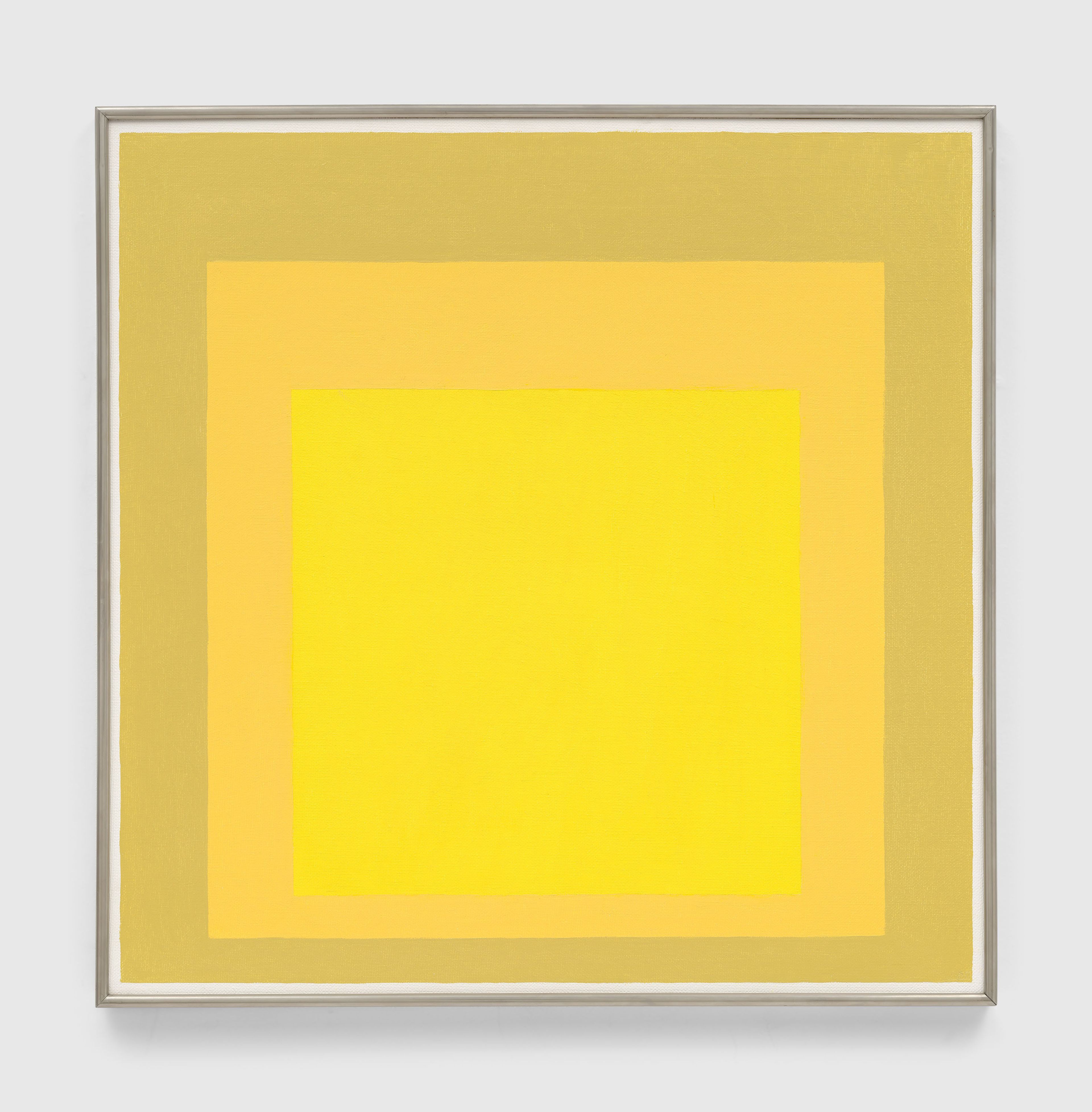 A painting by Josef Albers, titled Homage to the Square, dated 1965.