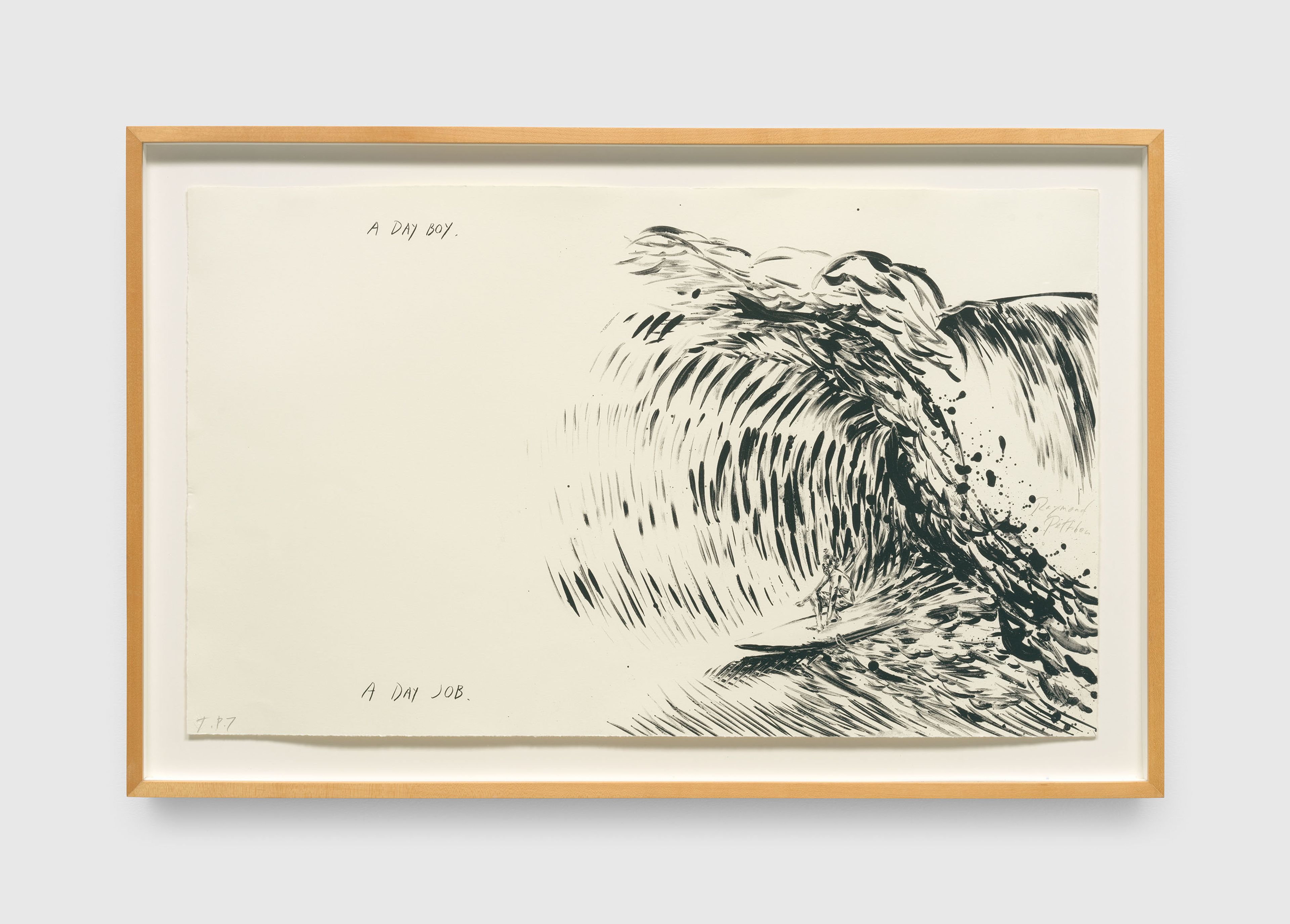 A print by Raymond Pettibon, called Untitled (A Day Boy...), from Faster, Jim, dated 2003.