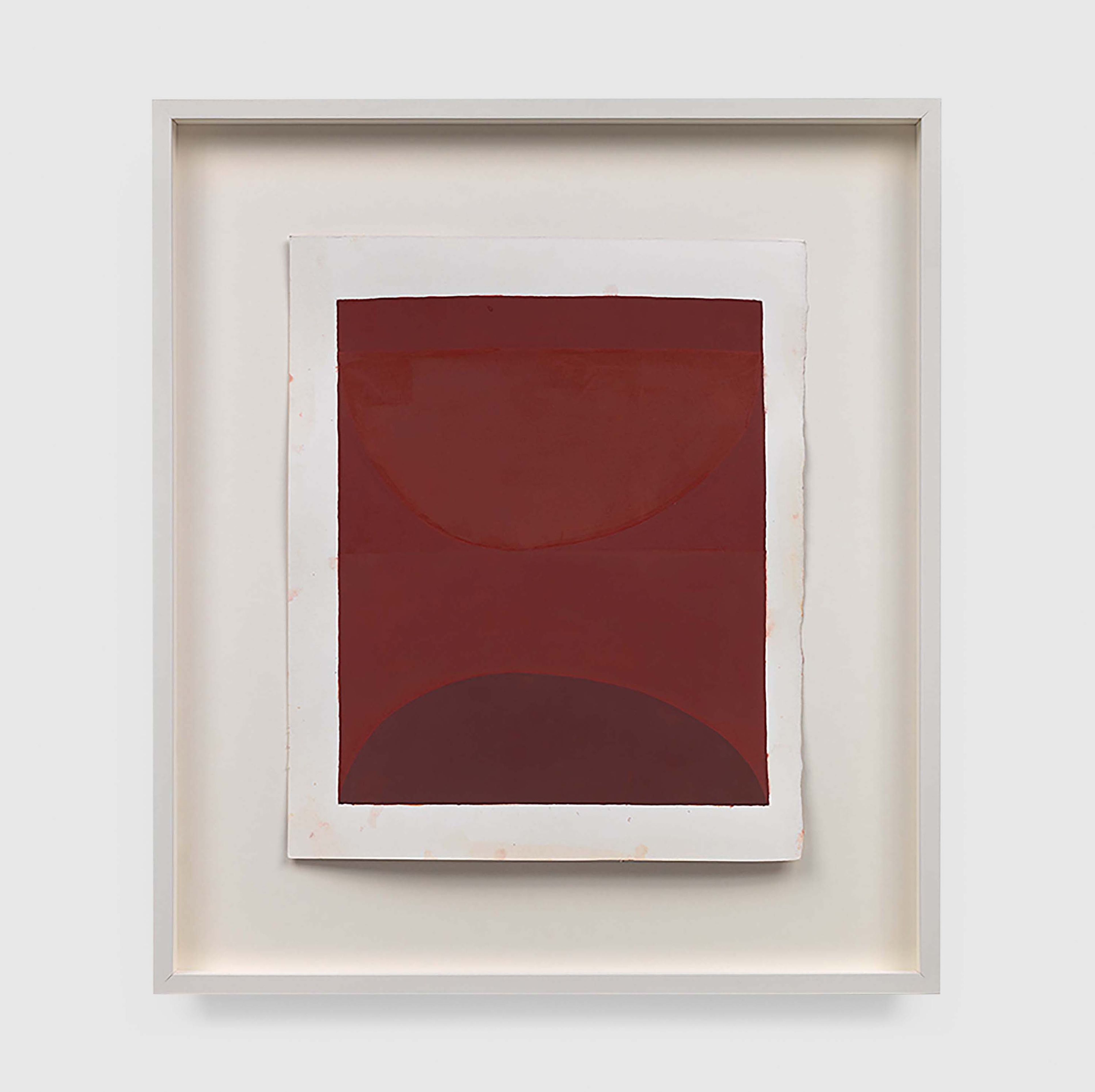 A work on paper by Suzan Frecon, titled embodiment of red, after DUST, dated 2013.