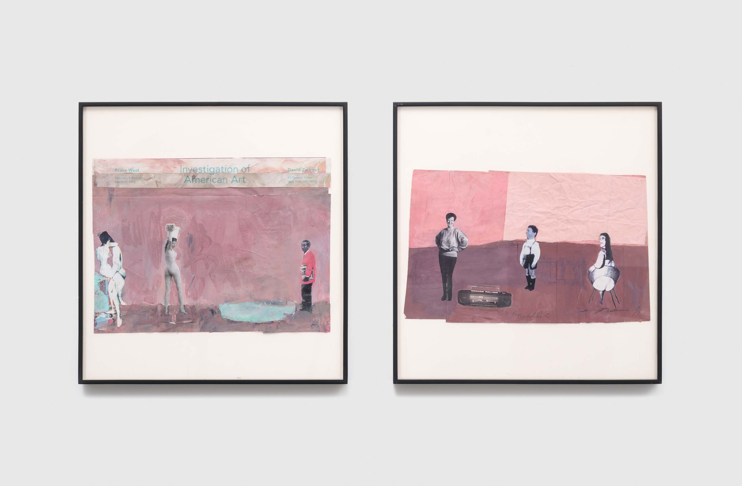 A drawing by Franz West, called Untitled (Investigation of American Art), 1991 to 1993.