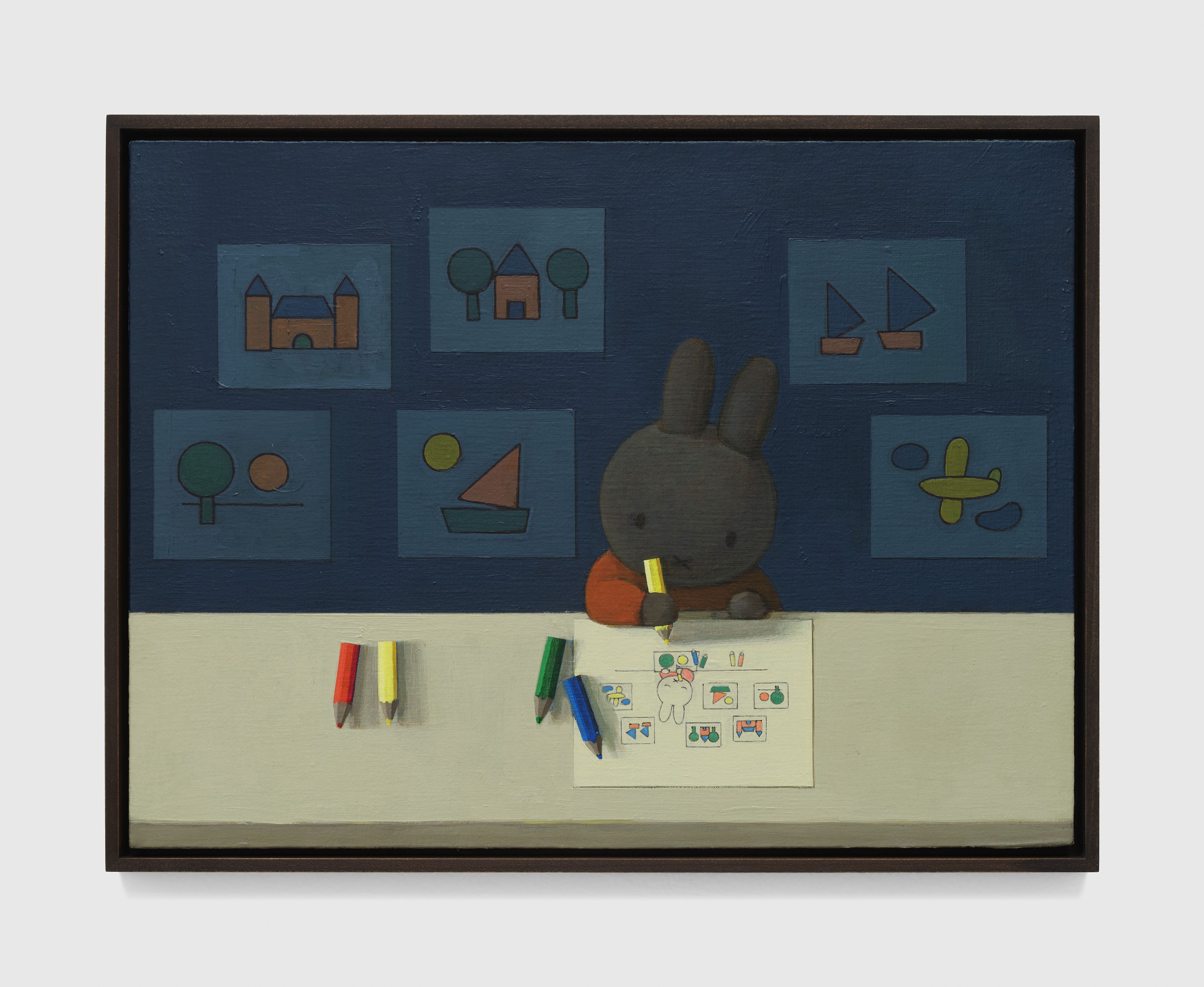 A painting by Liu Ye, titled Miffy the Artist-after Dick Bruna, dated 2015.