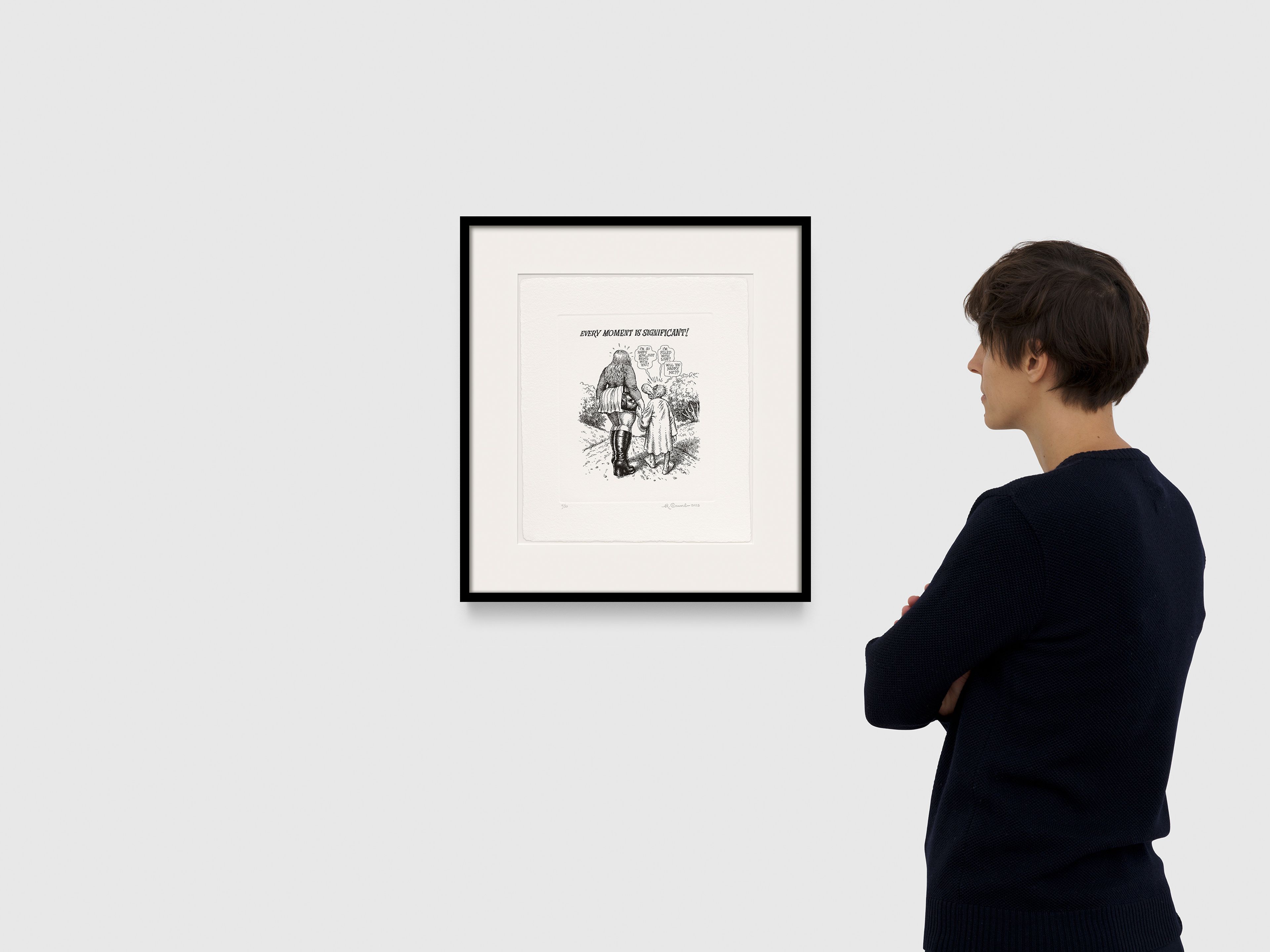 A work on paper by R. Crumb, titled Every Moment Is Significant, dated 2025.