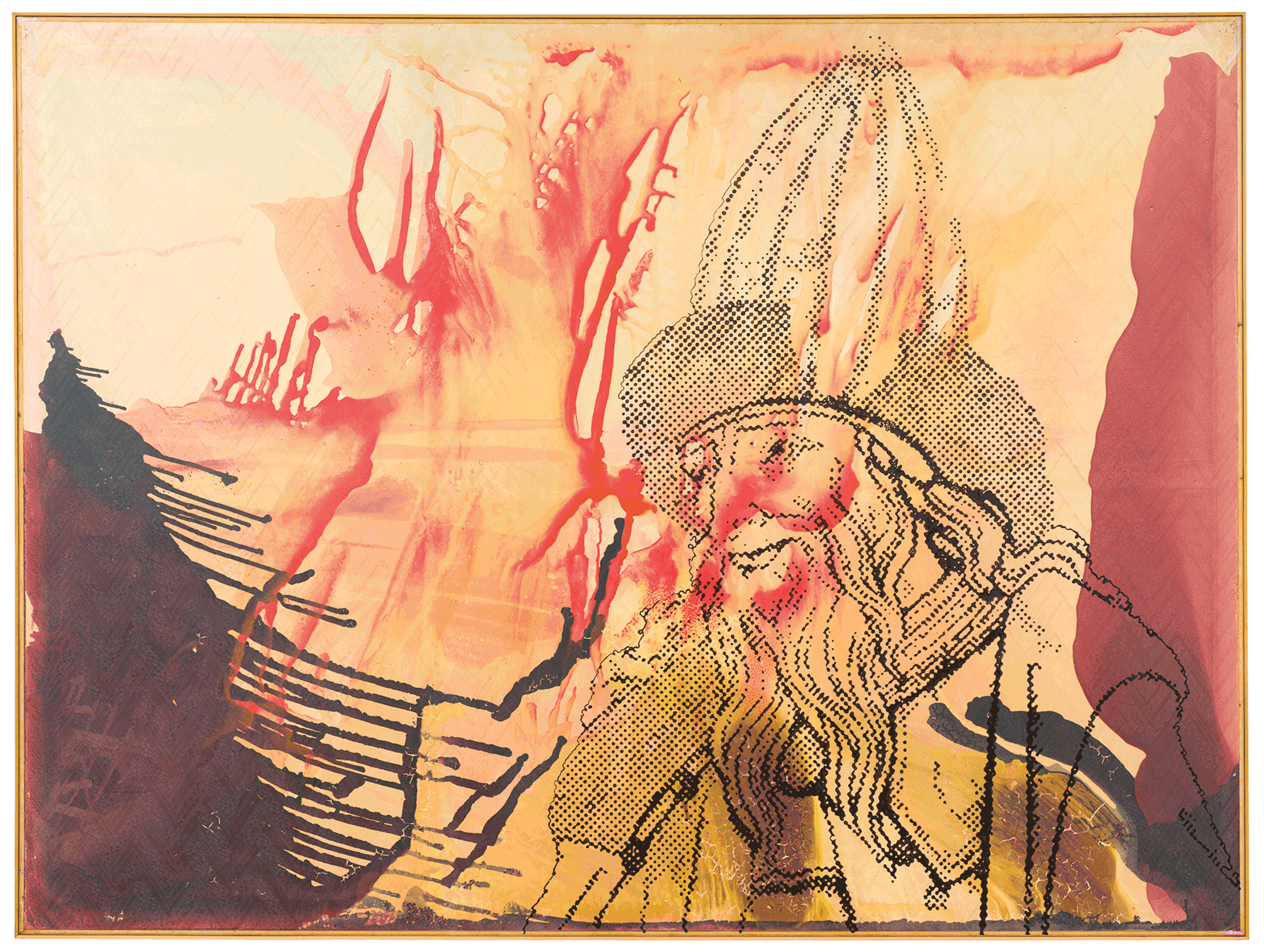 A painting by Sigmar Polke titled Hermes Trismegistos IV, dated 1995.