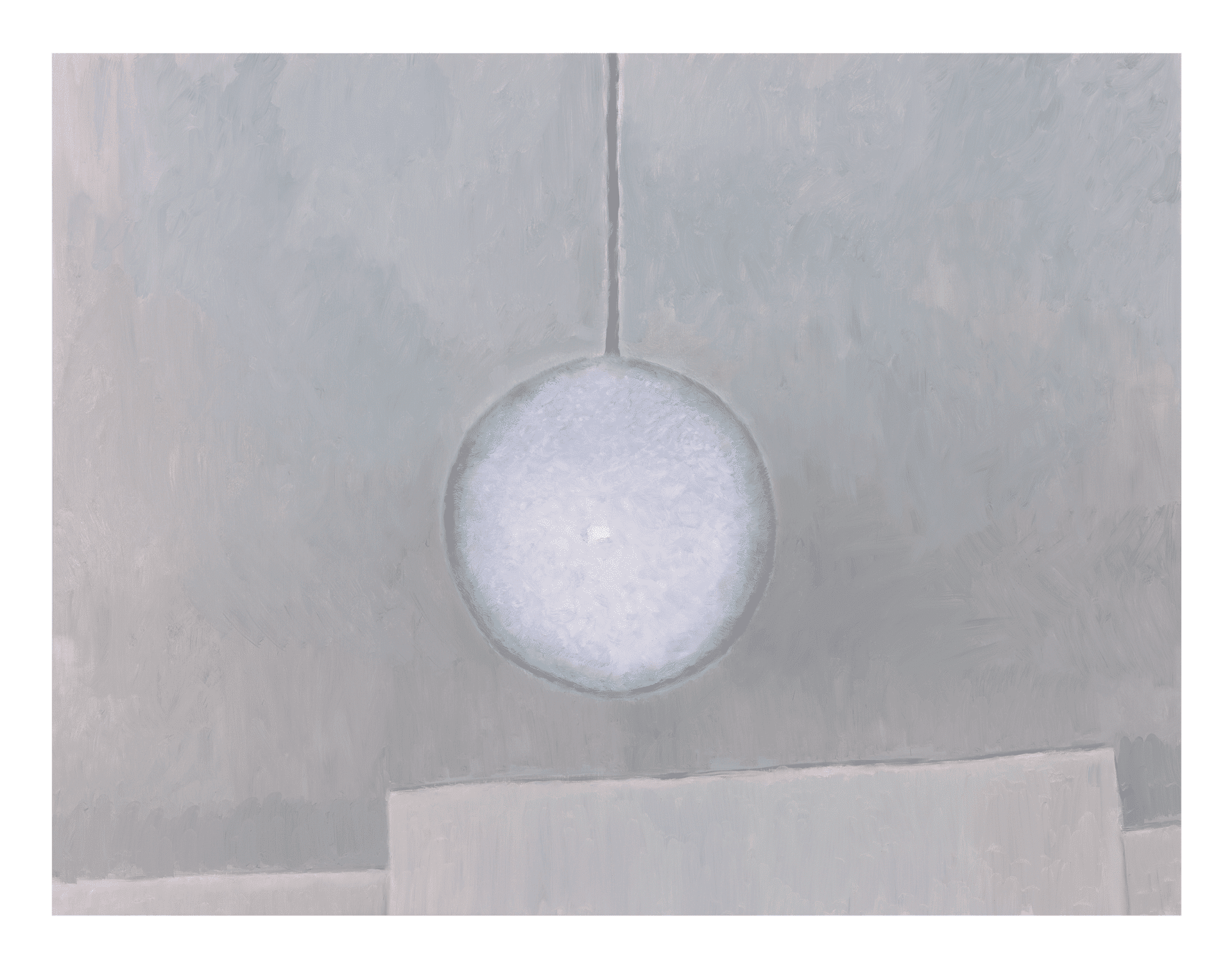 A painting by Luc Tuymans, titled Bedroom, dated 2014.