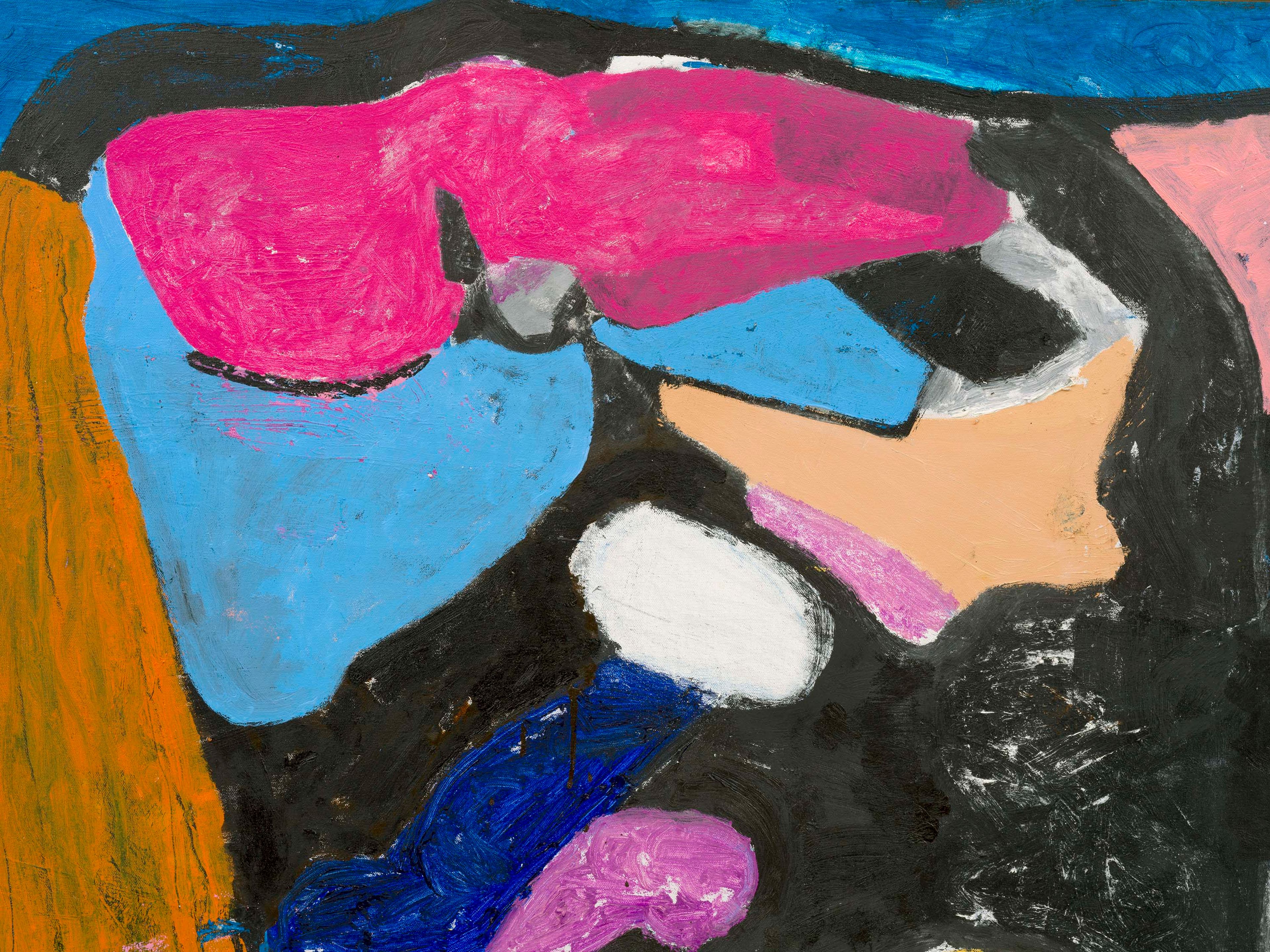 A detail from a painting by Joe Bradley, titled Country Heel, dated 2025.