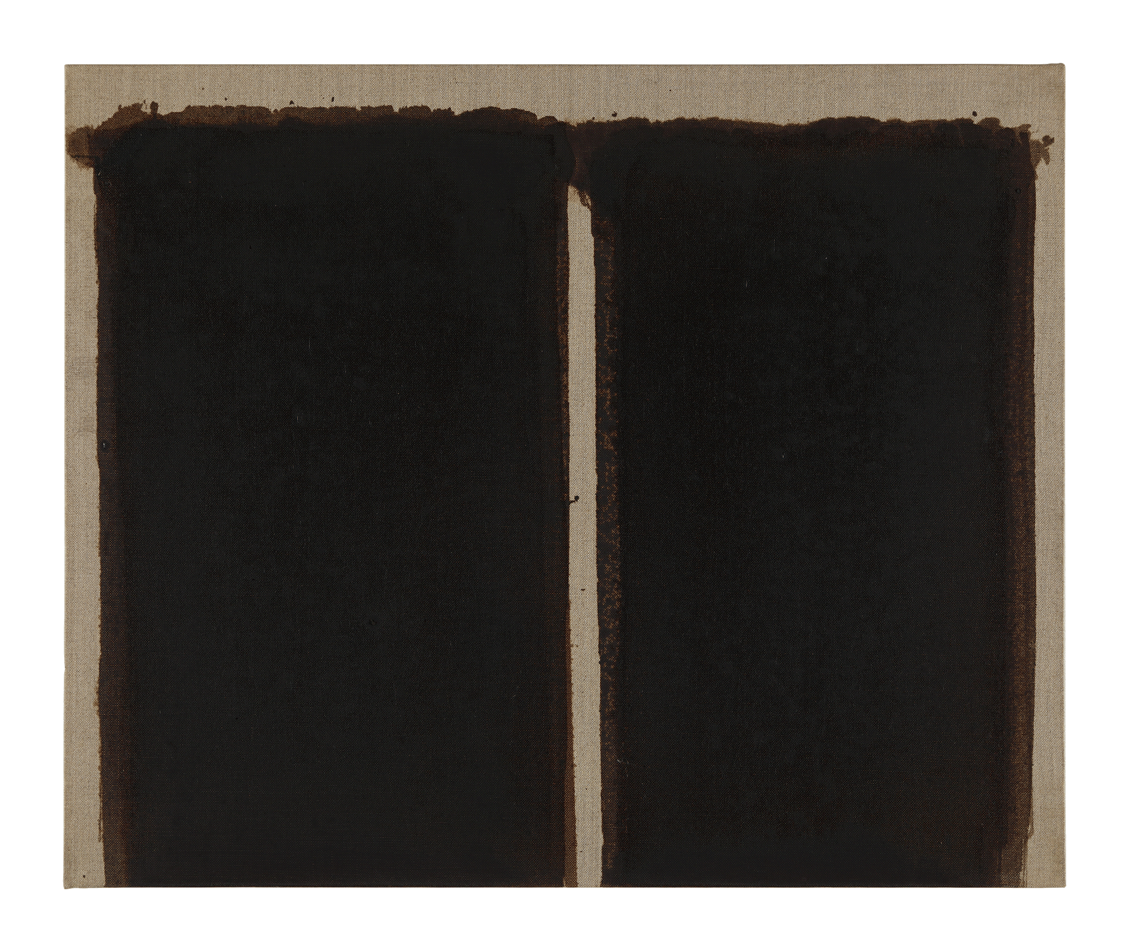 A painting by Yun Hyong-keun titled Burnt Umber & Ultramarine, dated 1992.