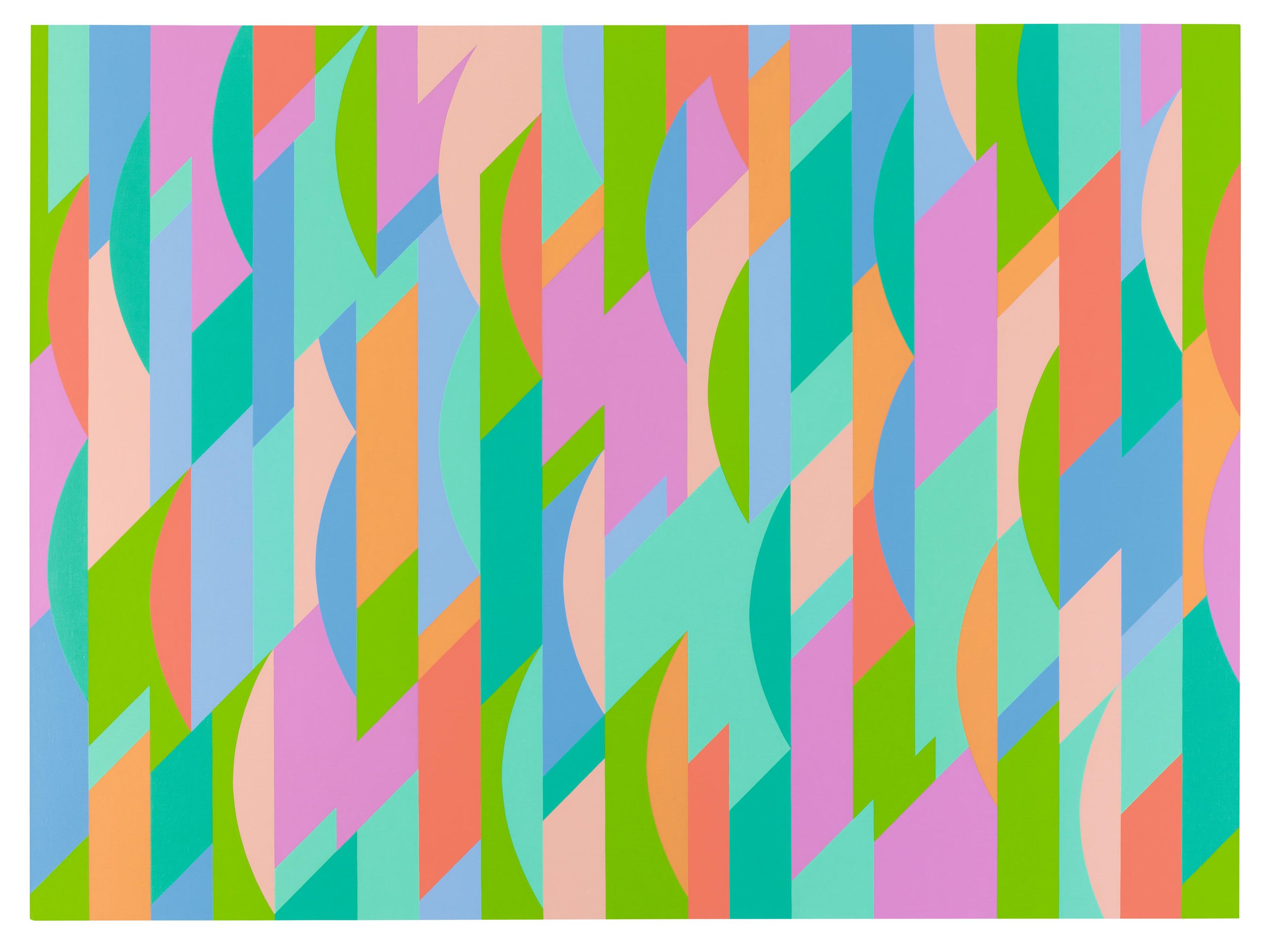 Detail of a painting by Bridget Riley, titled Lagoon 2, dated 1997.