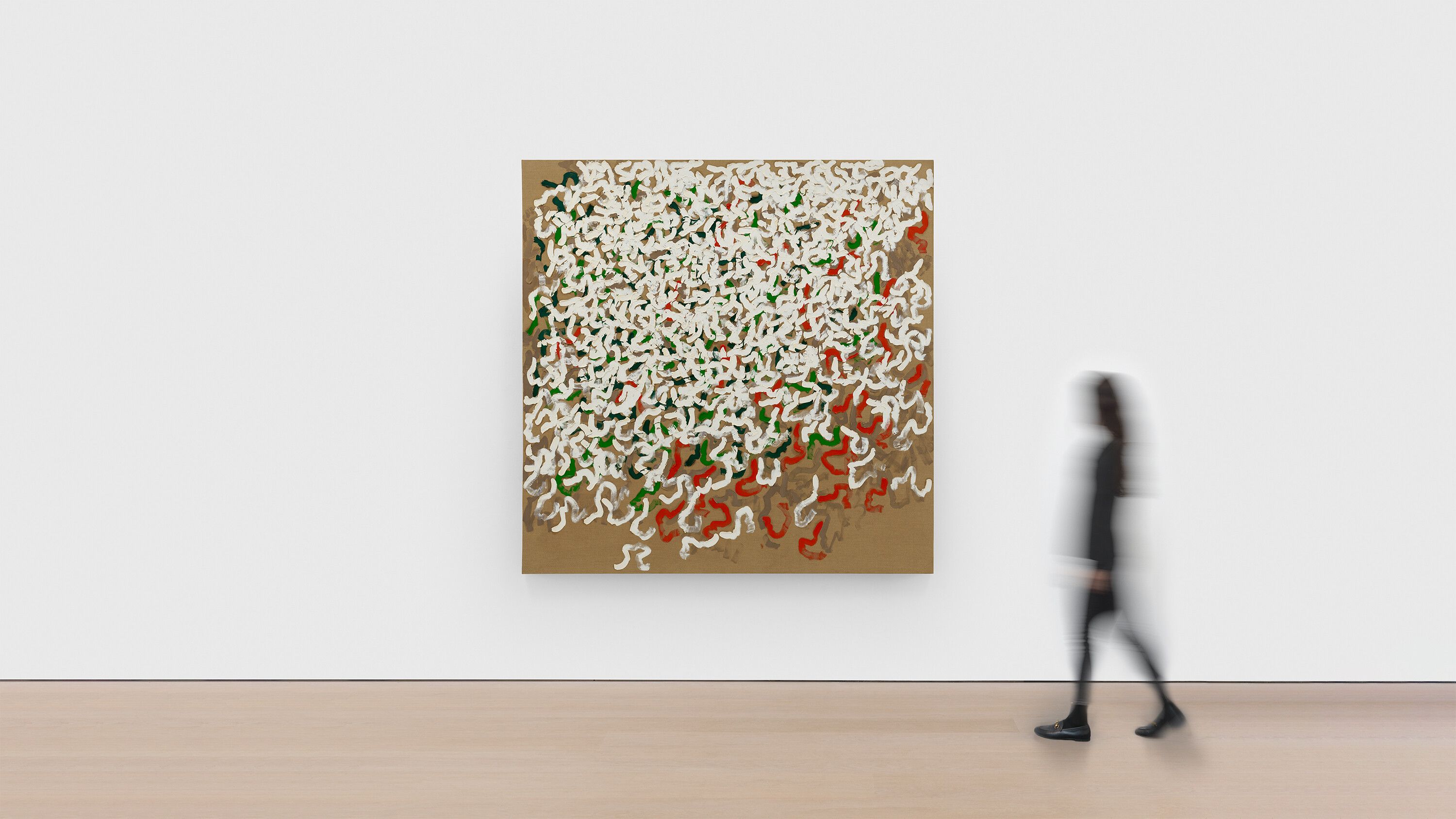 A scale shot of a painting by Robert Ryman, called Untitled, dated circa 1963.