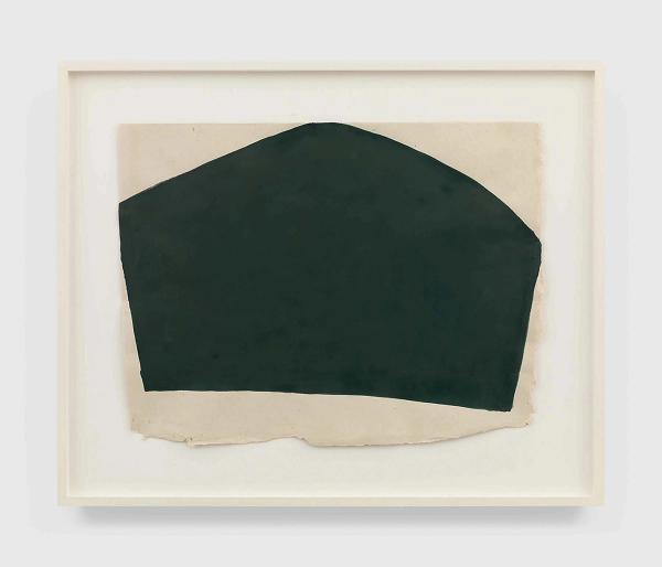 Suzan Frecon — lifted dark green composition touching top and two sides