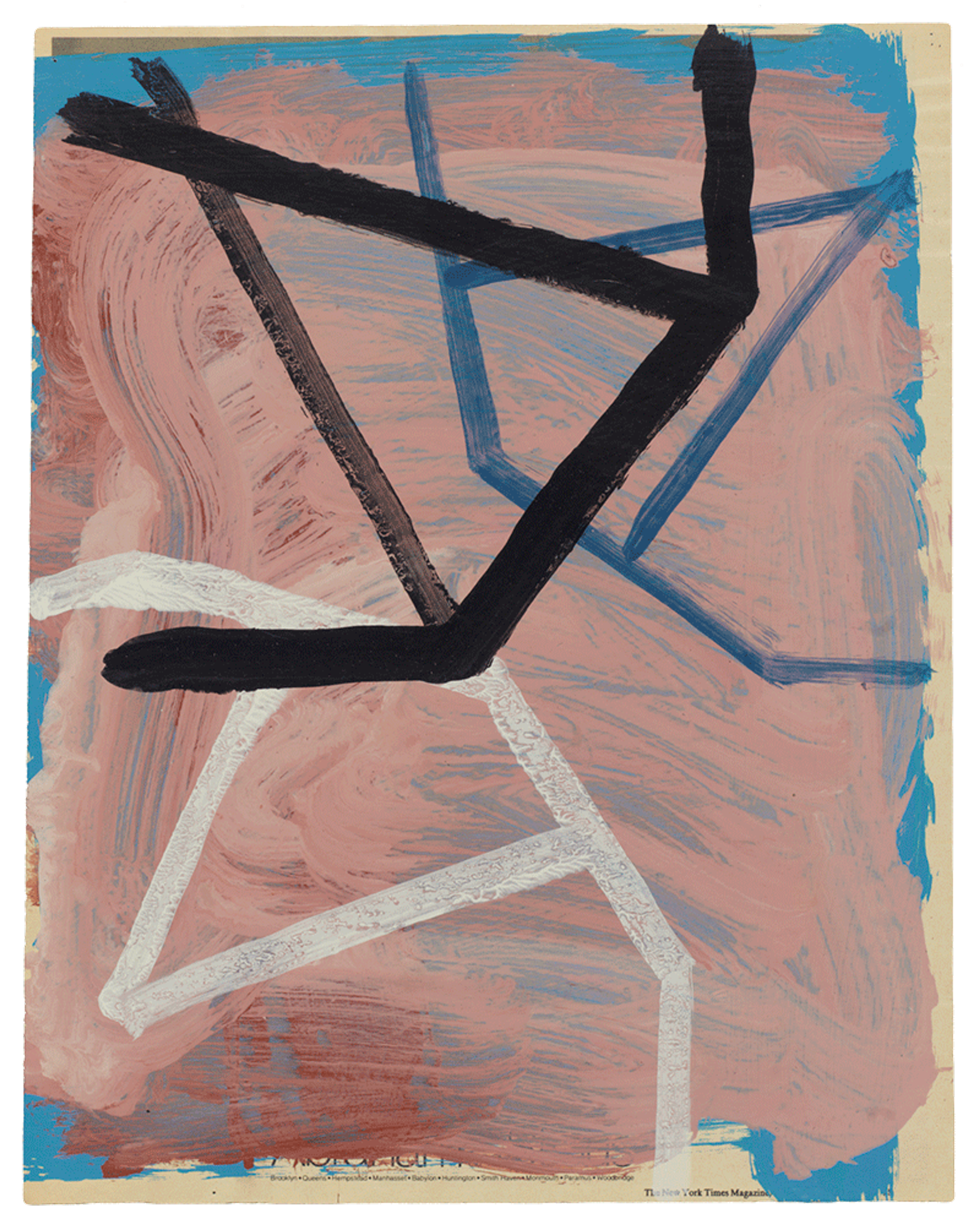 A painting on newsprint by Al Taylor, titled [no title], circa 1985.